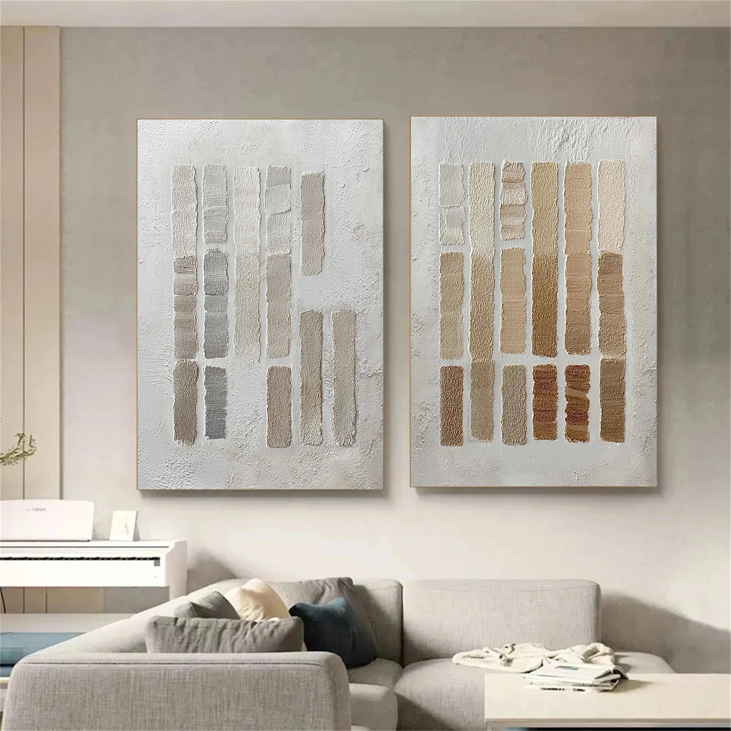 Wabi Sabi Textured Canvas Art Set of 2 #WS935
