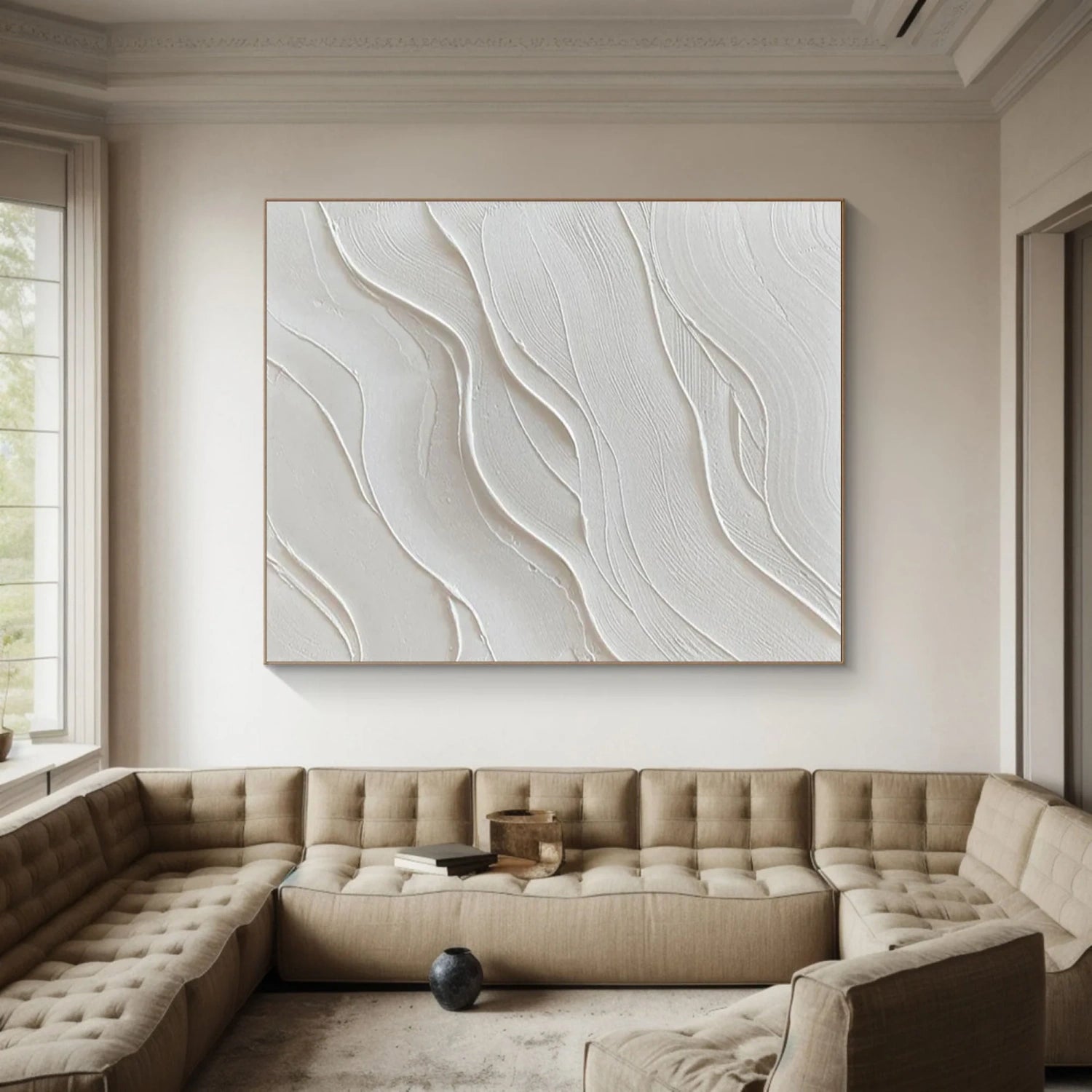 White Minimalistic Textured Art #MM225