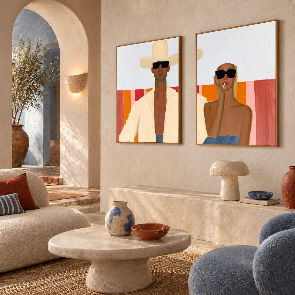 Abstract Portrait Wall Art Set of 2 #AP150