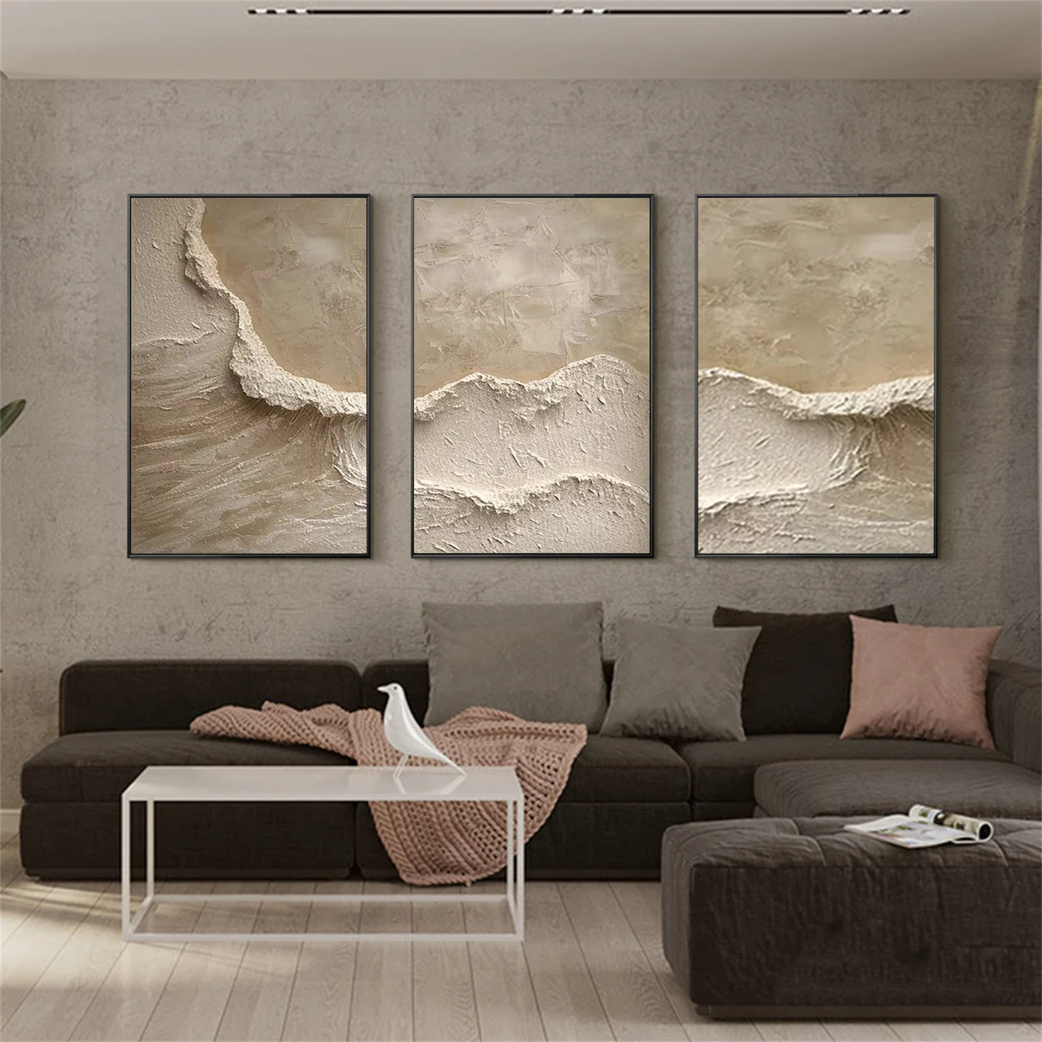 Minimalist Textured Canvas Art Set of 3 #MM257