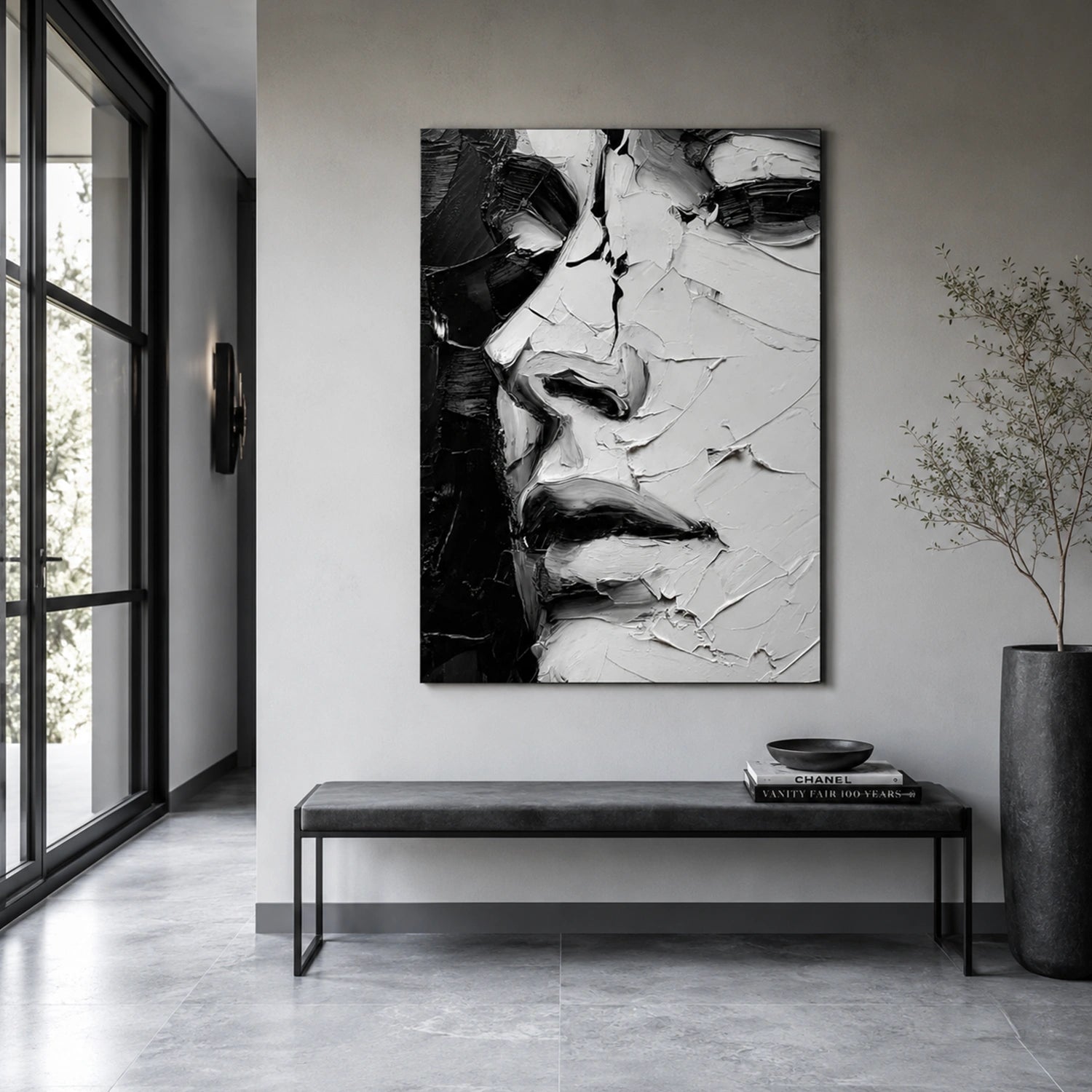 Abstract Portrait Textured Wall Art #AP138