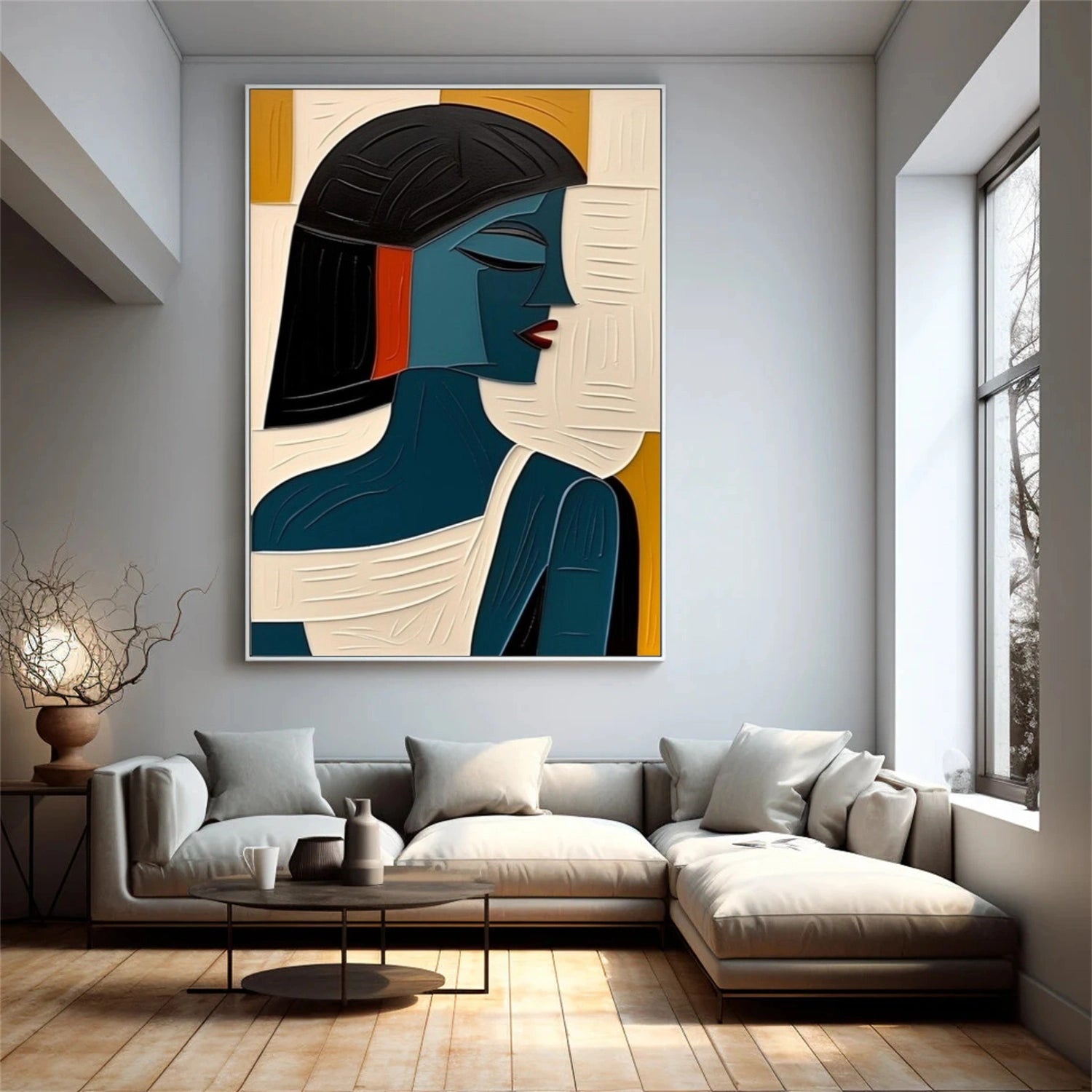 Abstract Portrait Textured Wall Art #AP069
