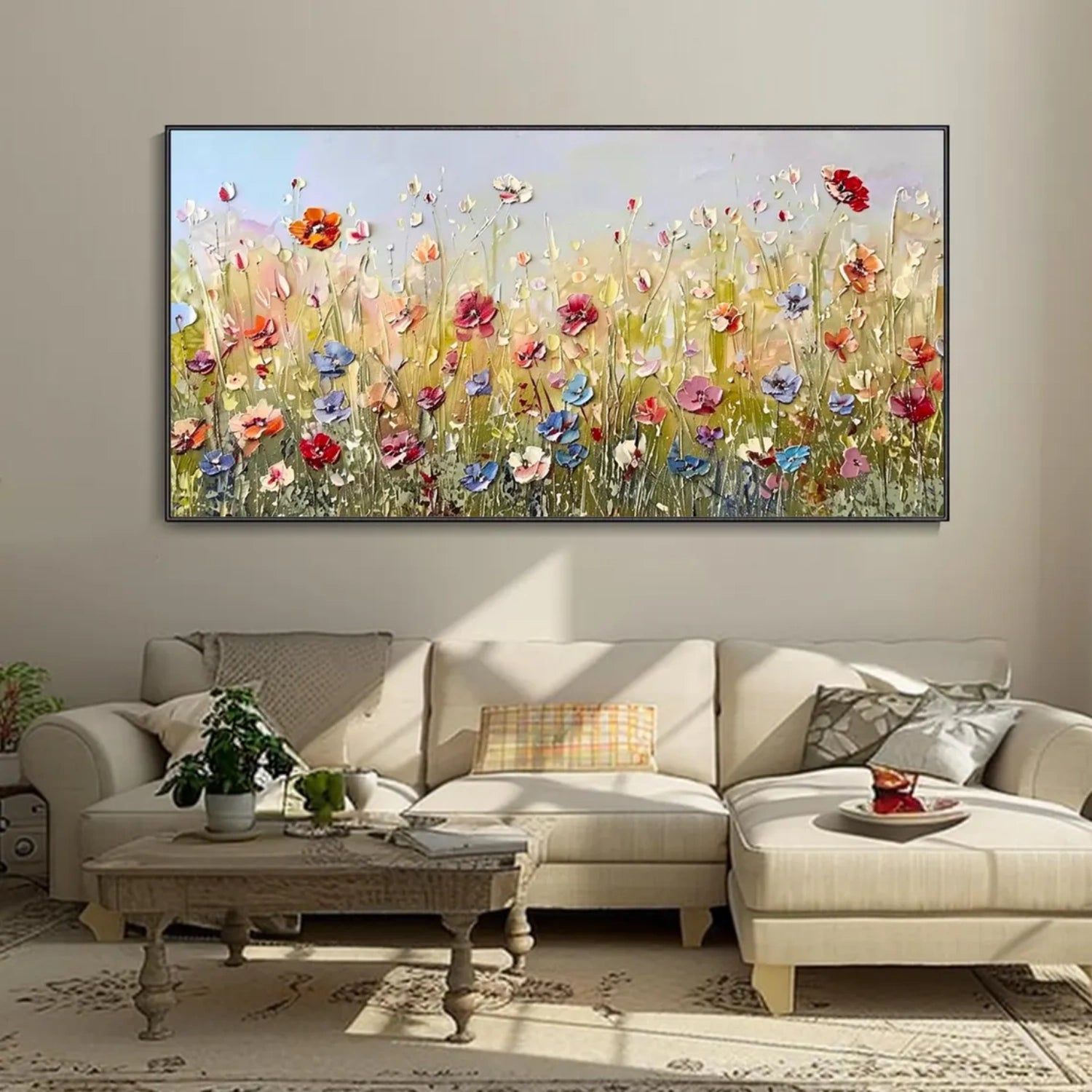 Colorful Flower Abstract Textured Wall Art #ML063