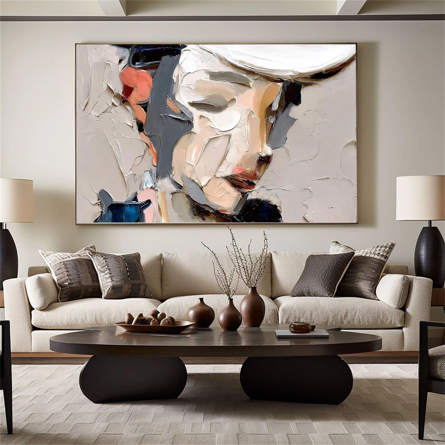 Abstract Portrait Textured Wall Art #AP123