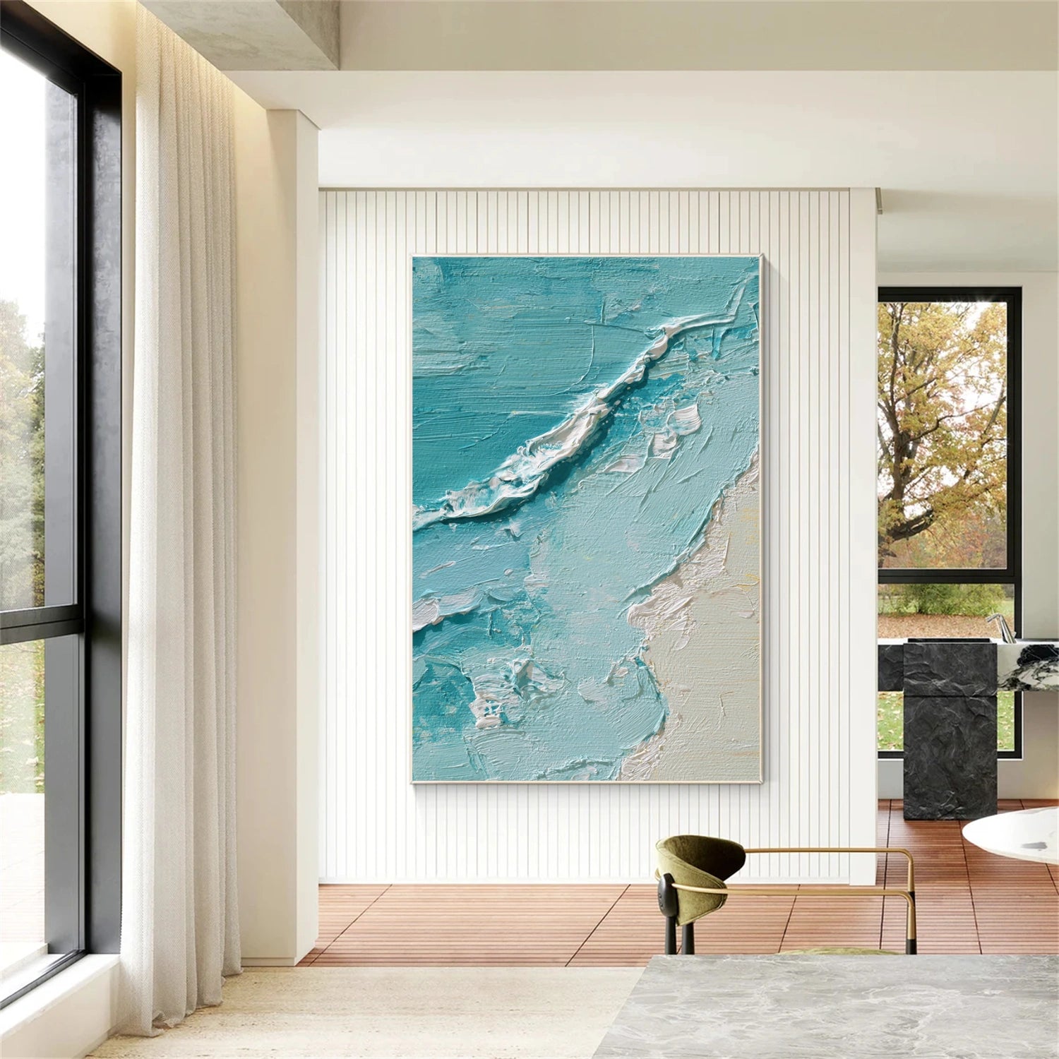 Sea & Sky Abstract Textured Wall Art #MS149