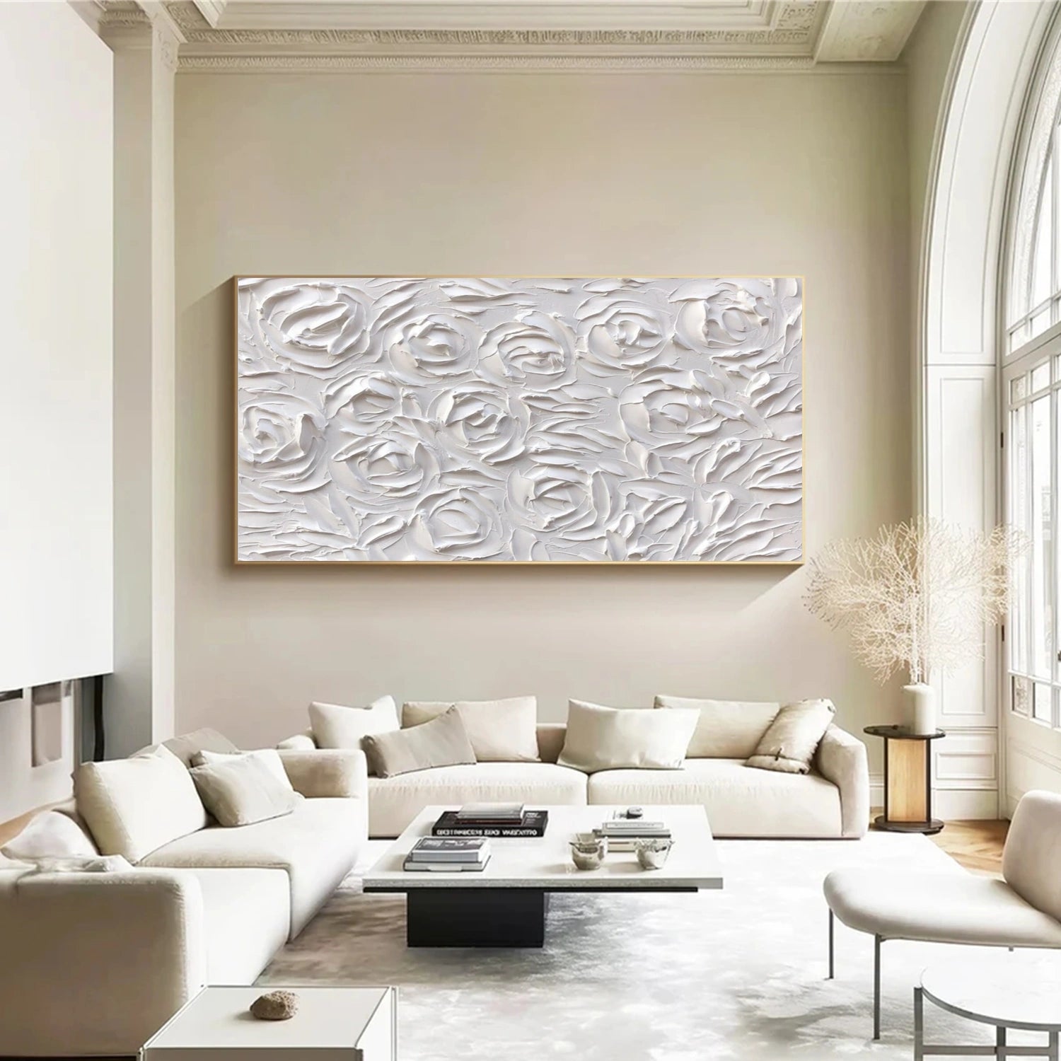 White Minimalistic Textured Art #MM234