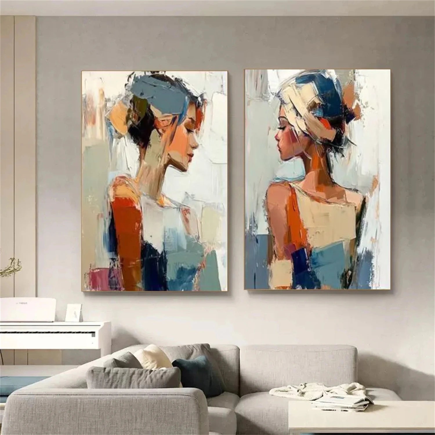 Abstract Portrait Wall Art Set of 2 #AP085