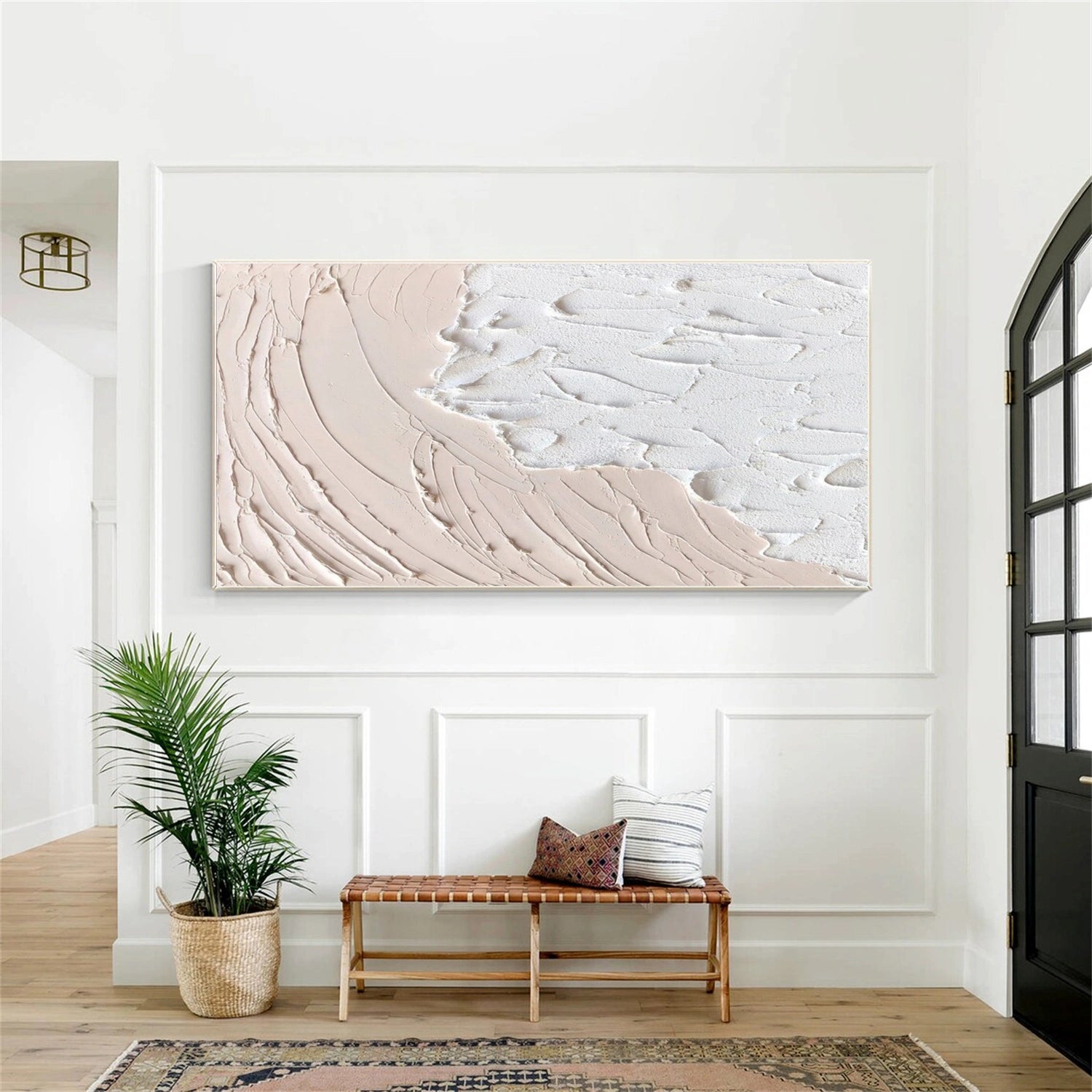 White and Beige Minimalistic Textured Art #MM233