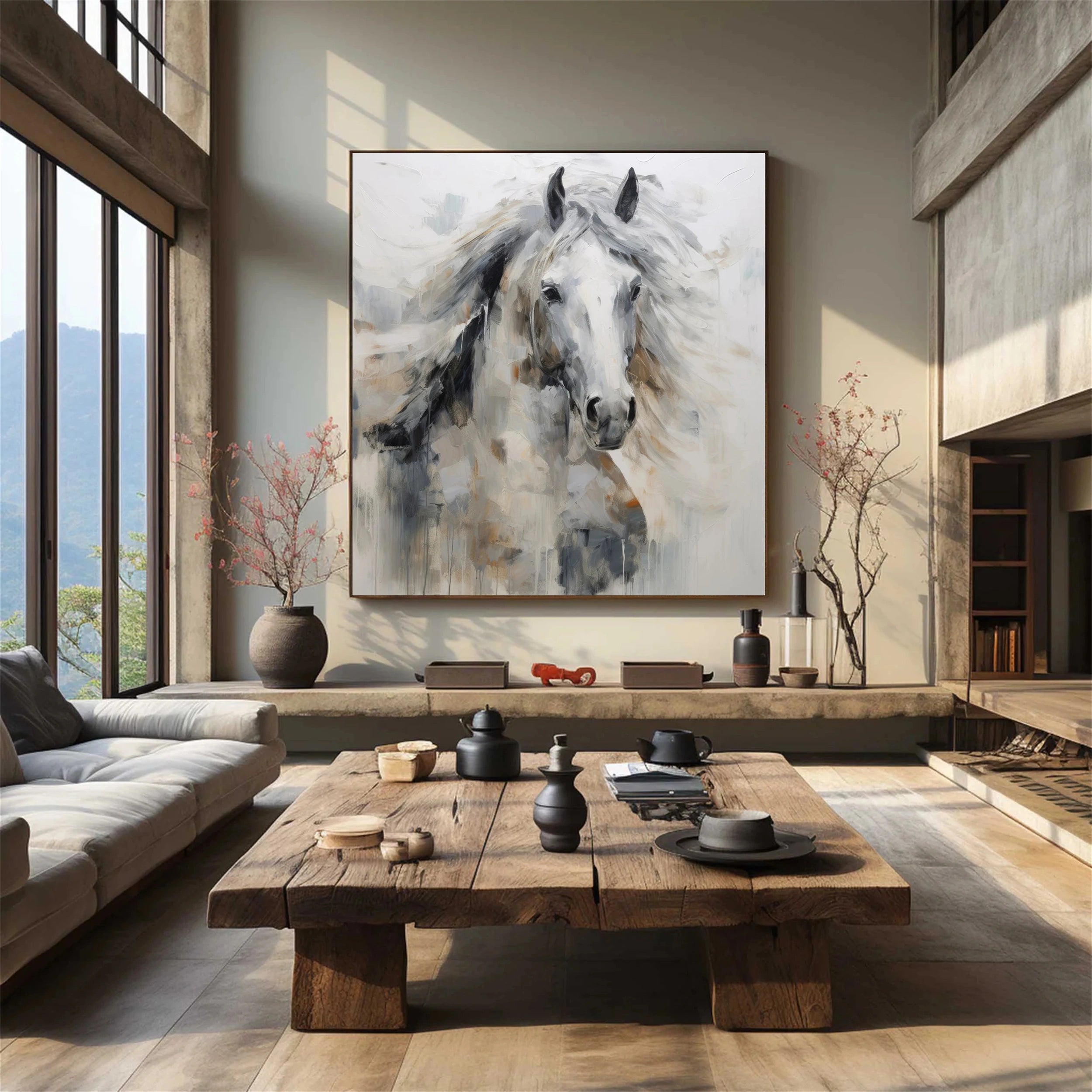 Colorful Horse Abstract Animal Wall Art #AL008