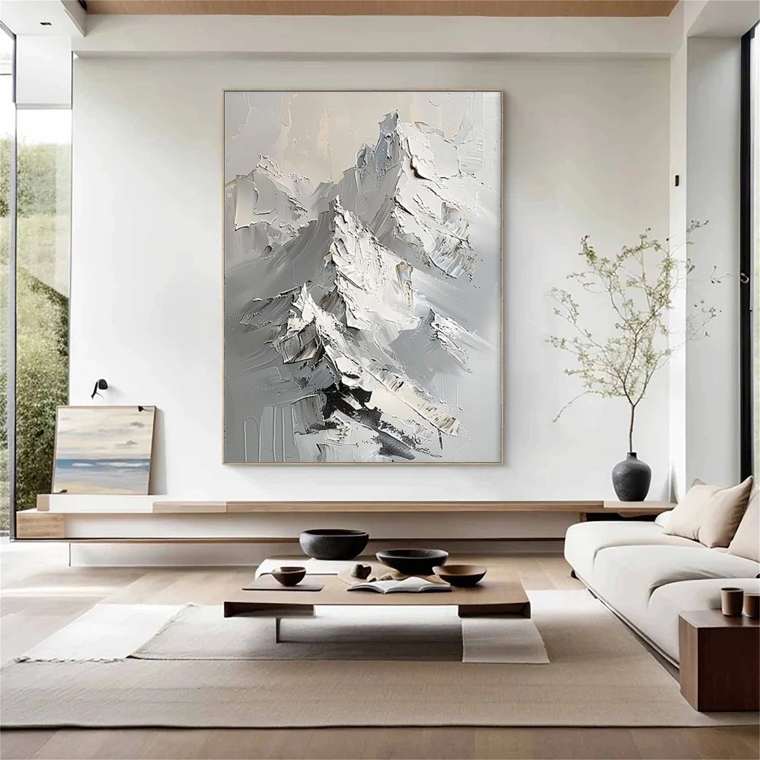 Minimalist Mountain Textured Canvas Art #MM332