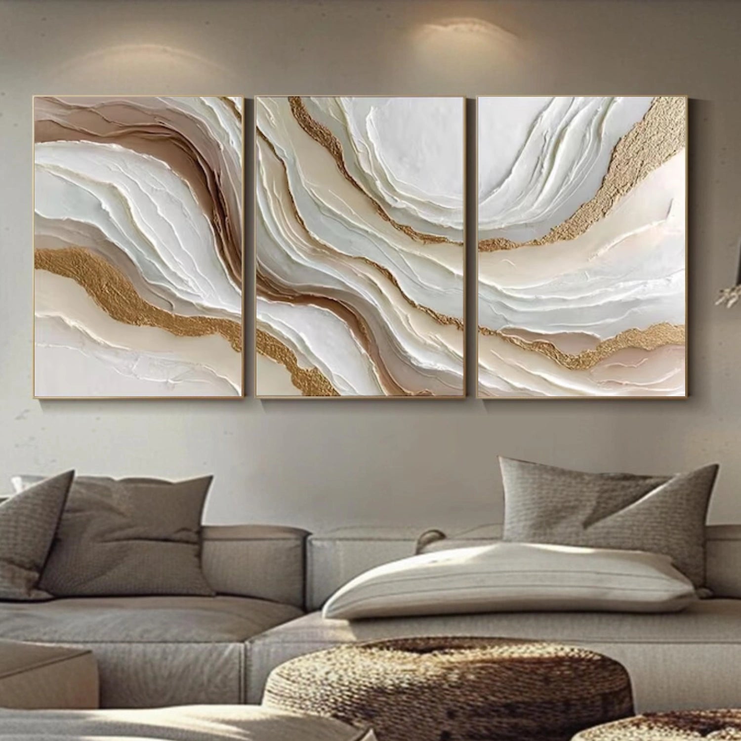 Abstract Textured Canvas Art Set of 3 #WS882
