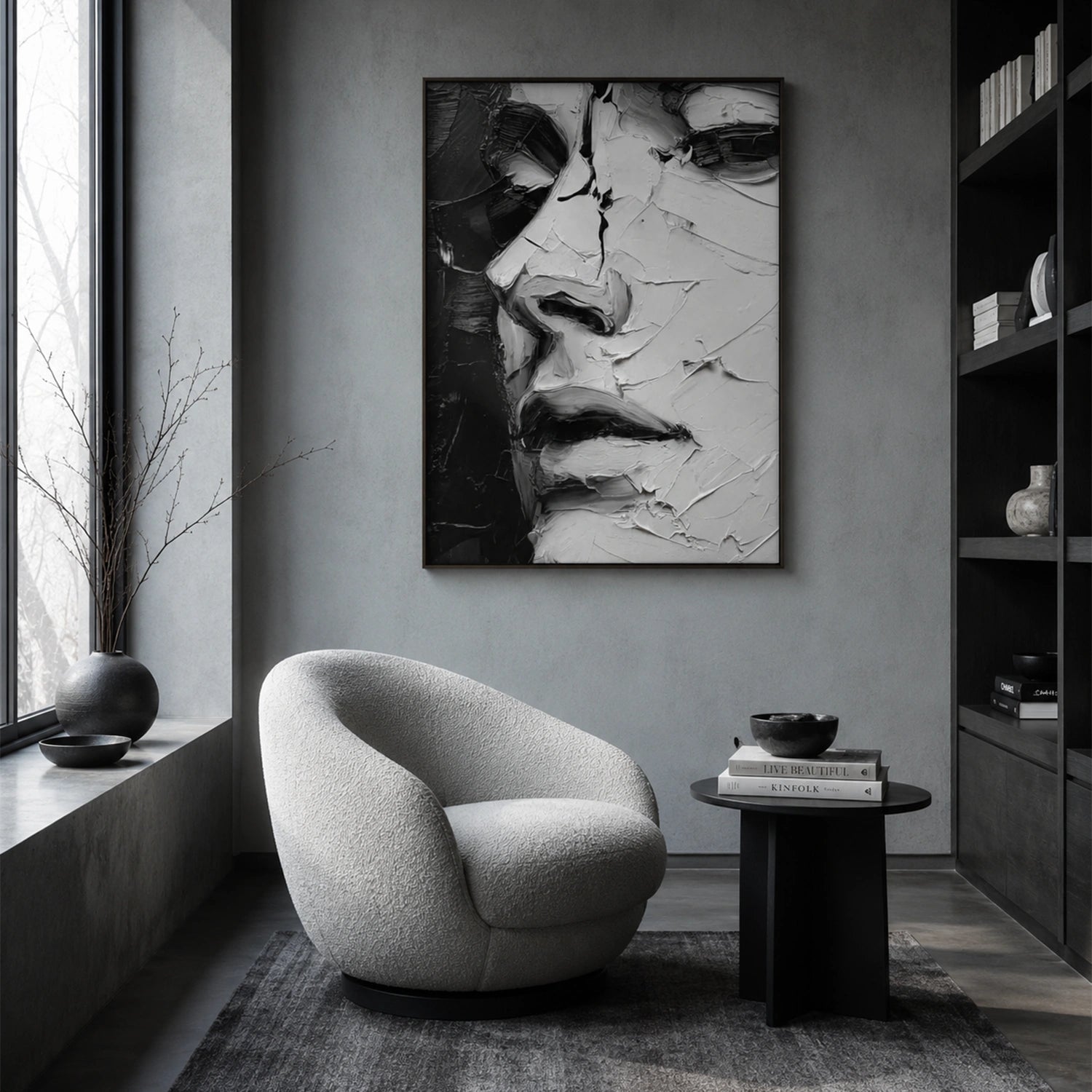 Abstract Portrait Textured Wall Art #AP138