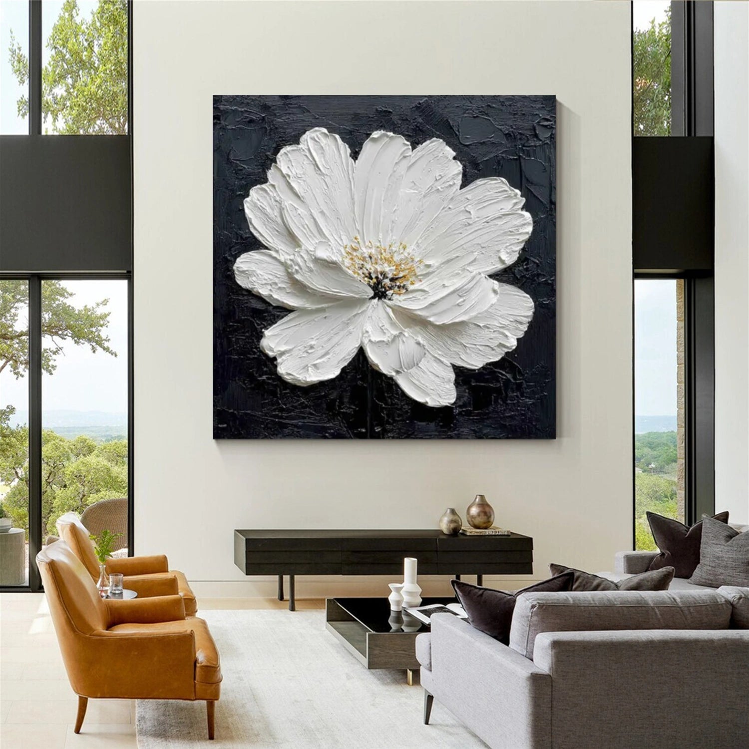 Flower & Tree Abstract Textured Wall Art #ML168