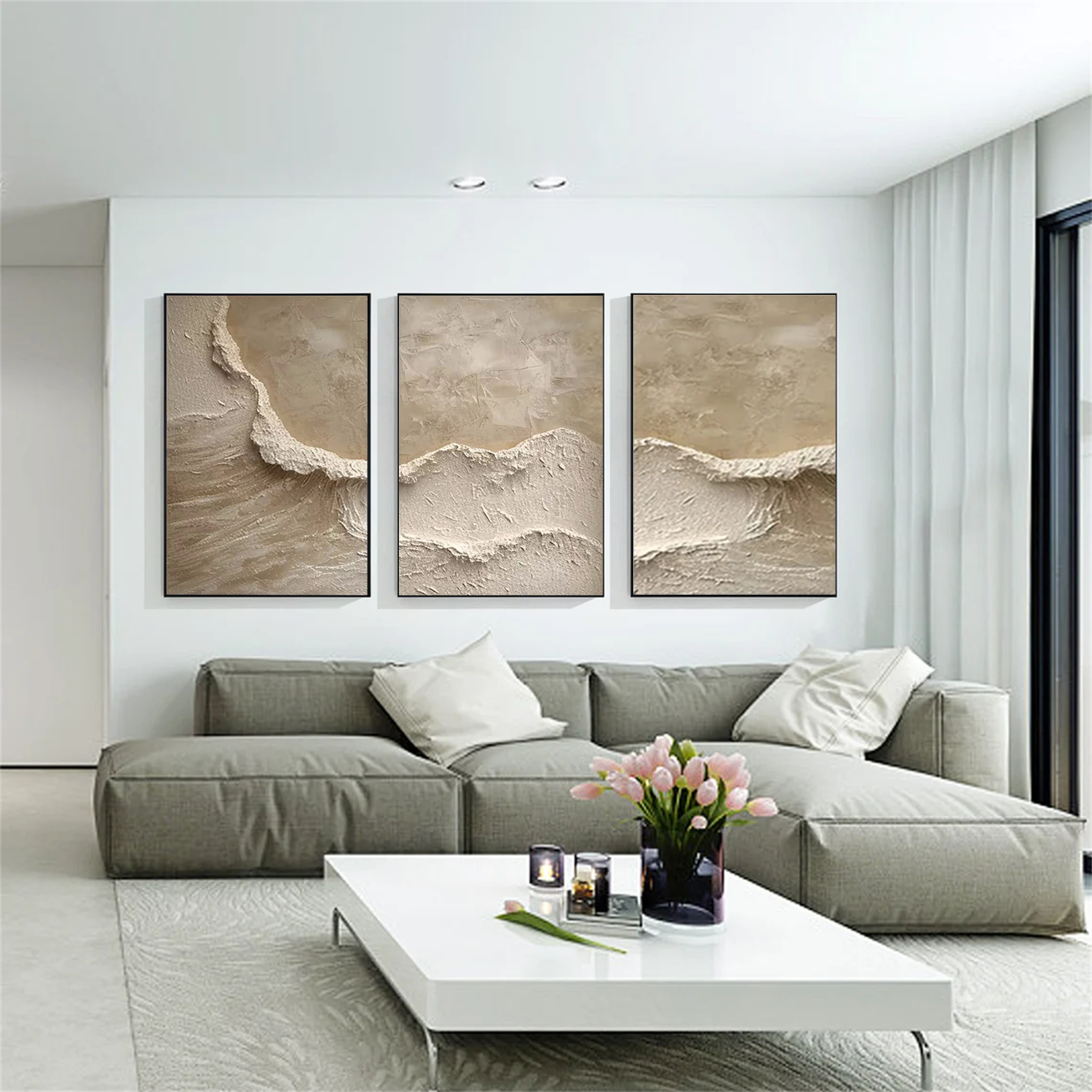 Minimalist Textured Canvas Art Set of 3 #MM257