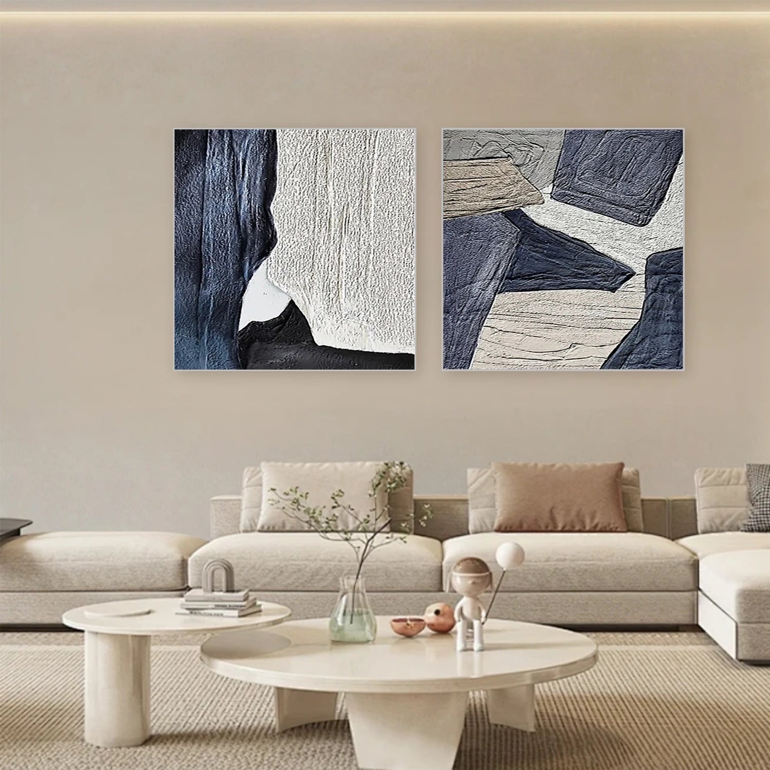 Abstract Textured Canvas Art Set of 2 #WS631