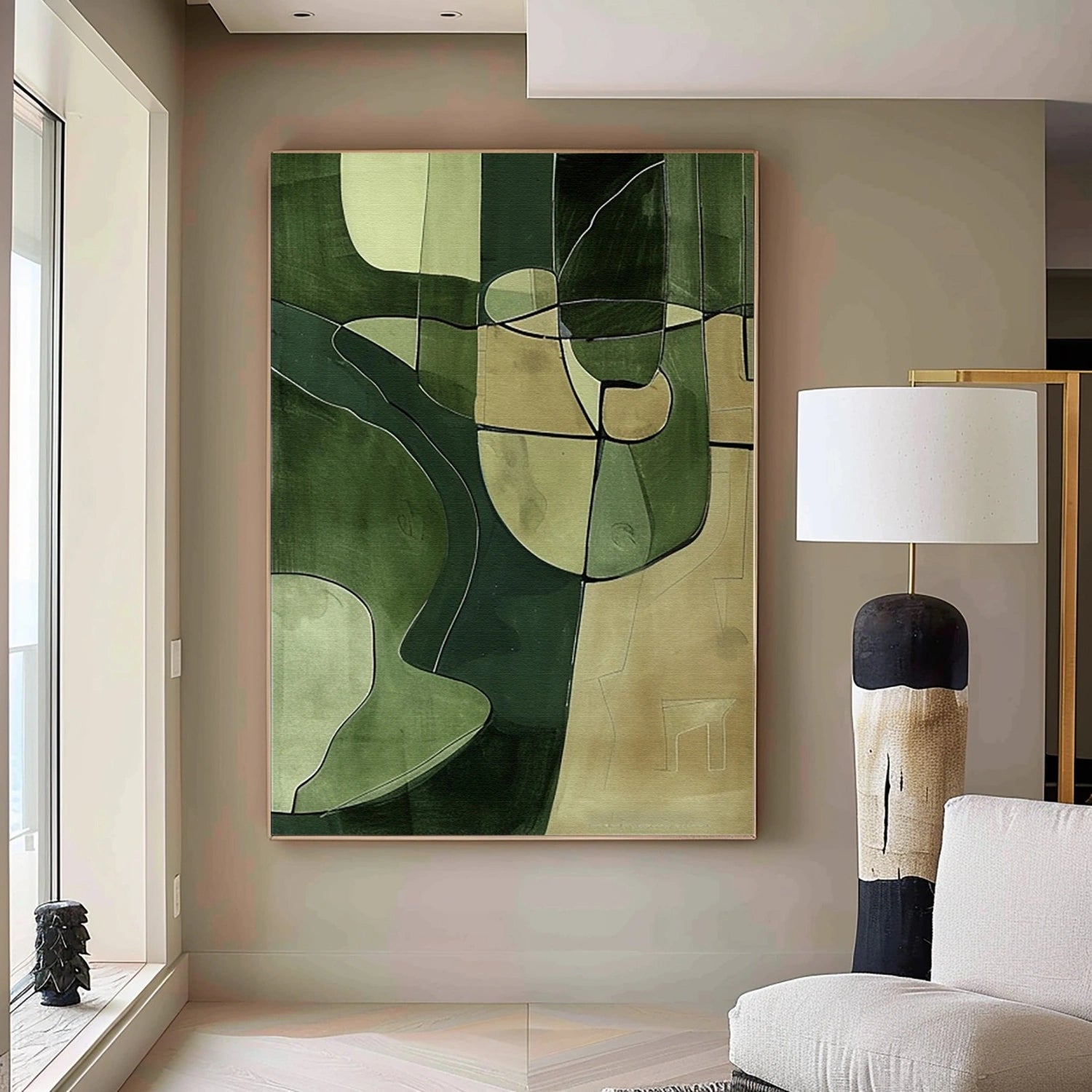 Green Abstract Art Painting #WS452