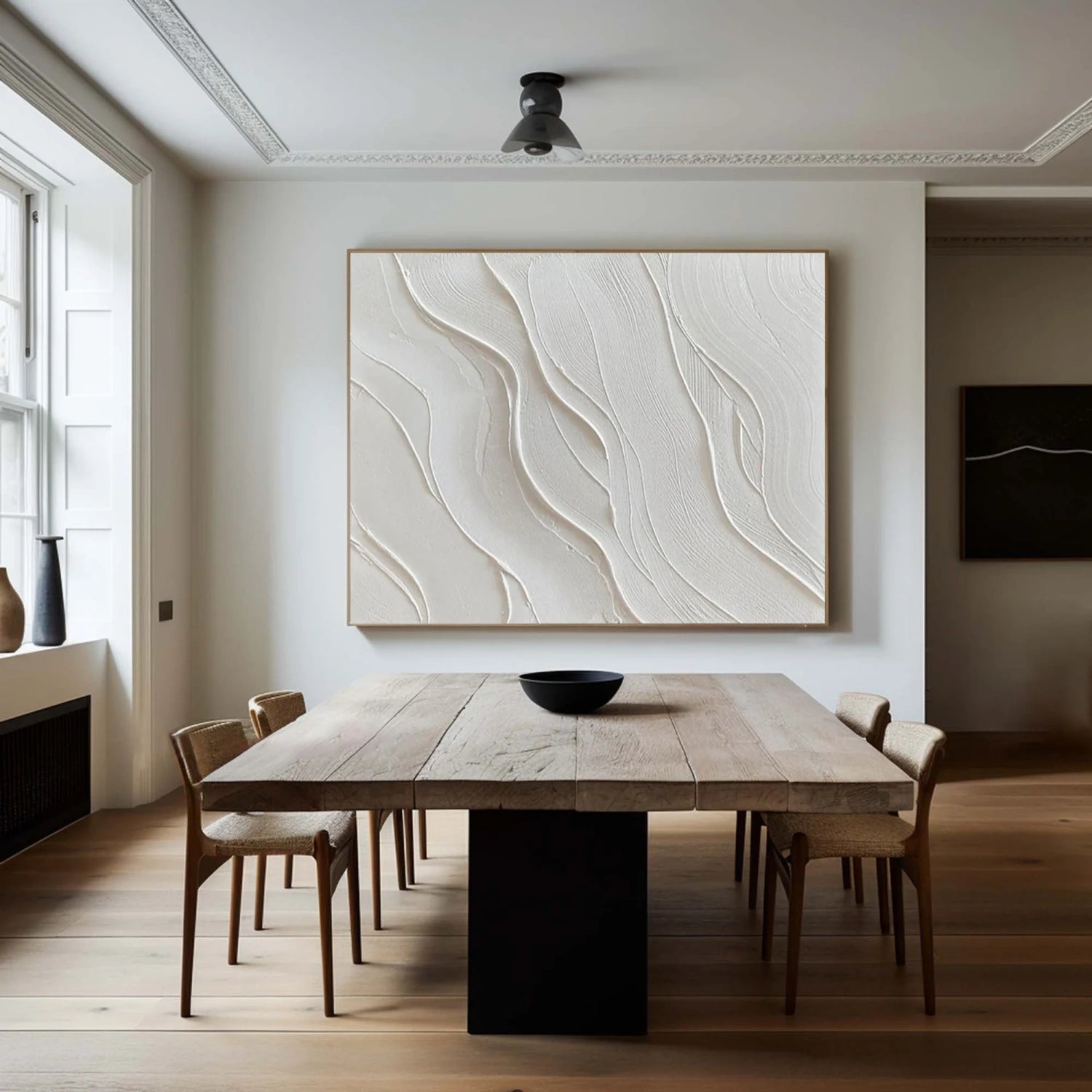 White Minimalistic Textured Art #MM225