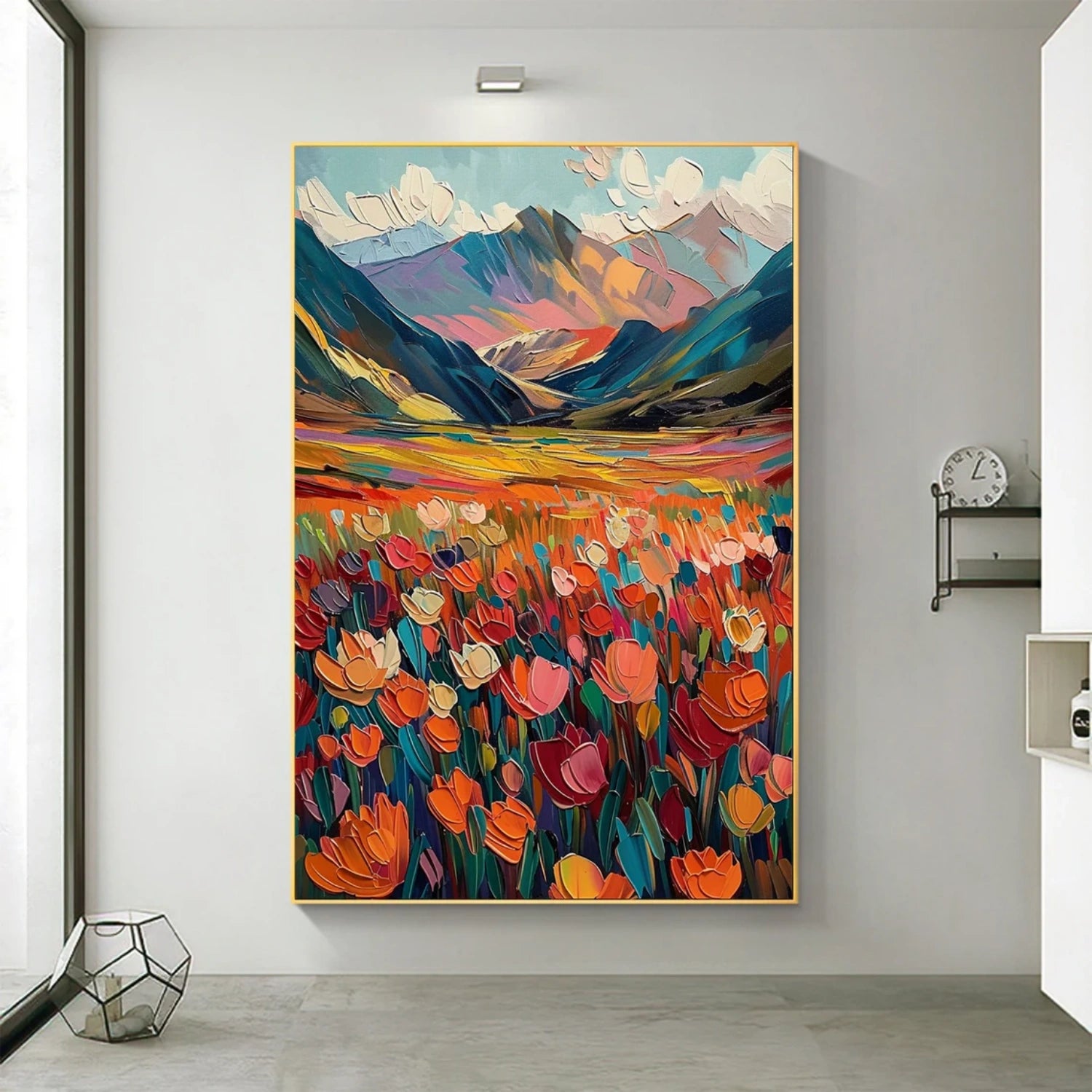 Colorful Flower Abstract Textured Wall Art #ML076