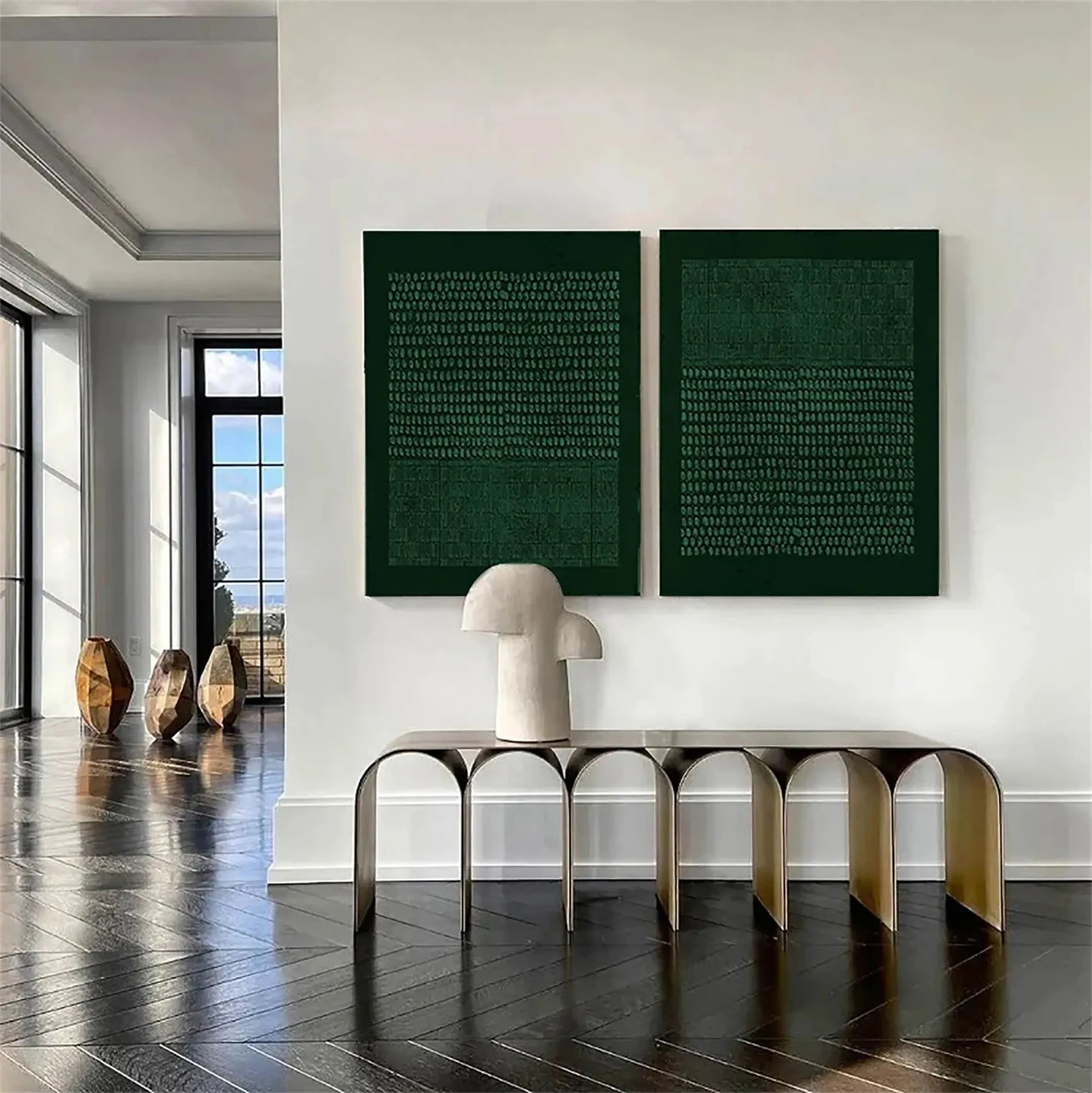 Green Texture Art Set of 2#GT010