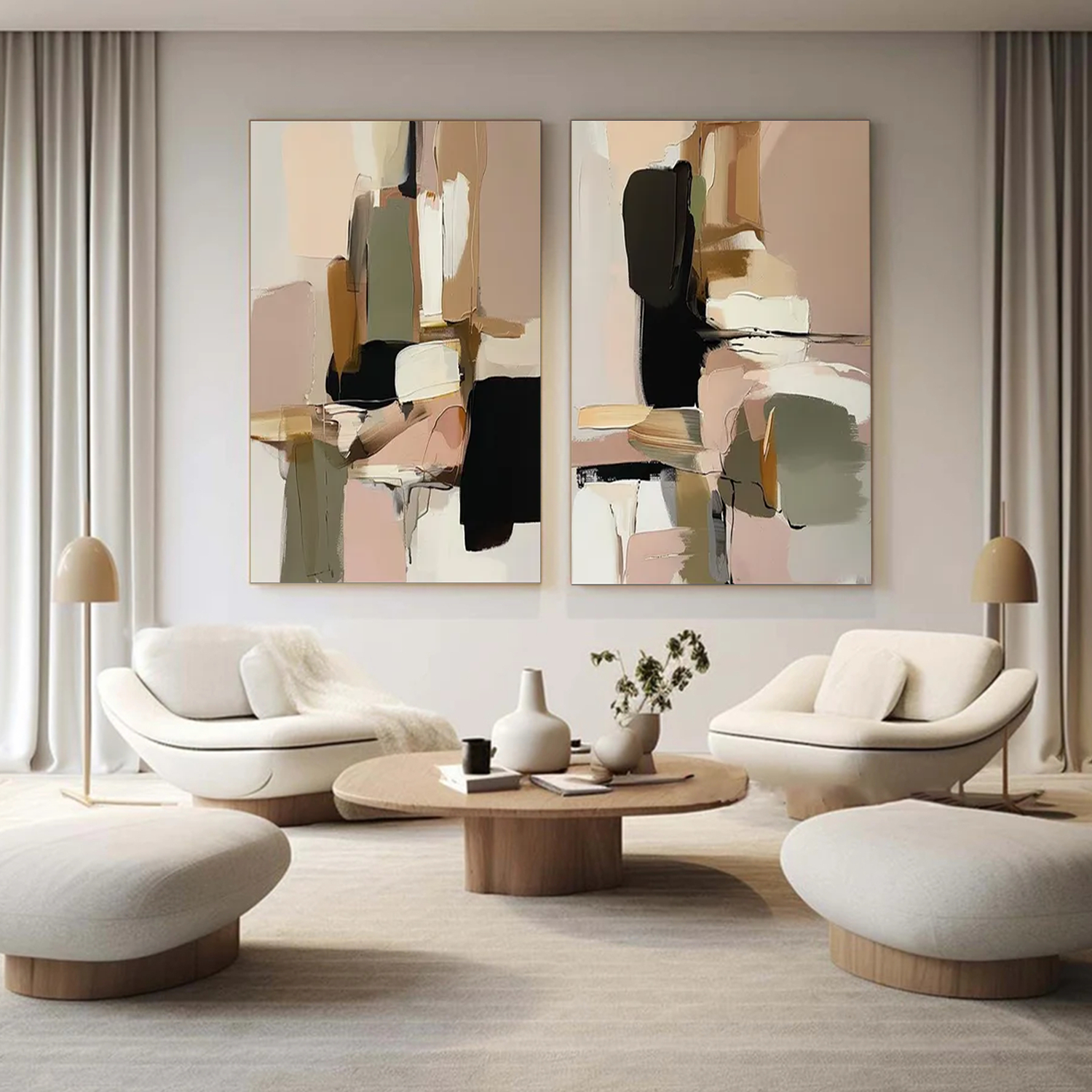 Abstract Canvas Art Set of 2 #WS662