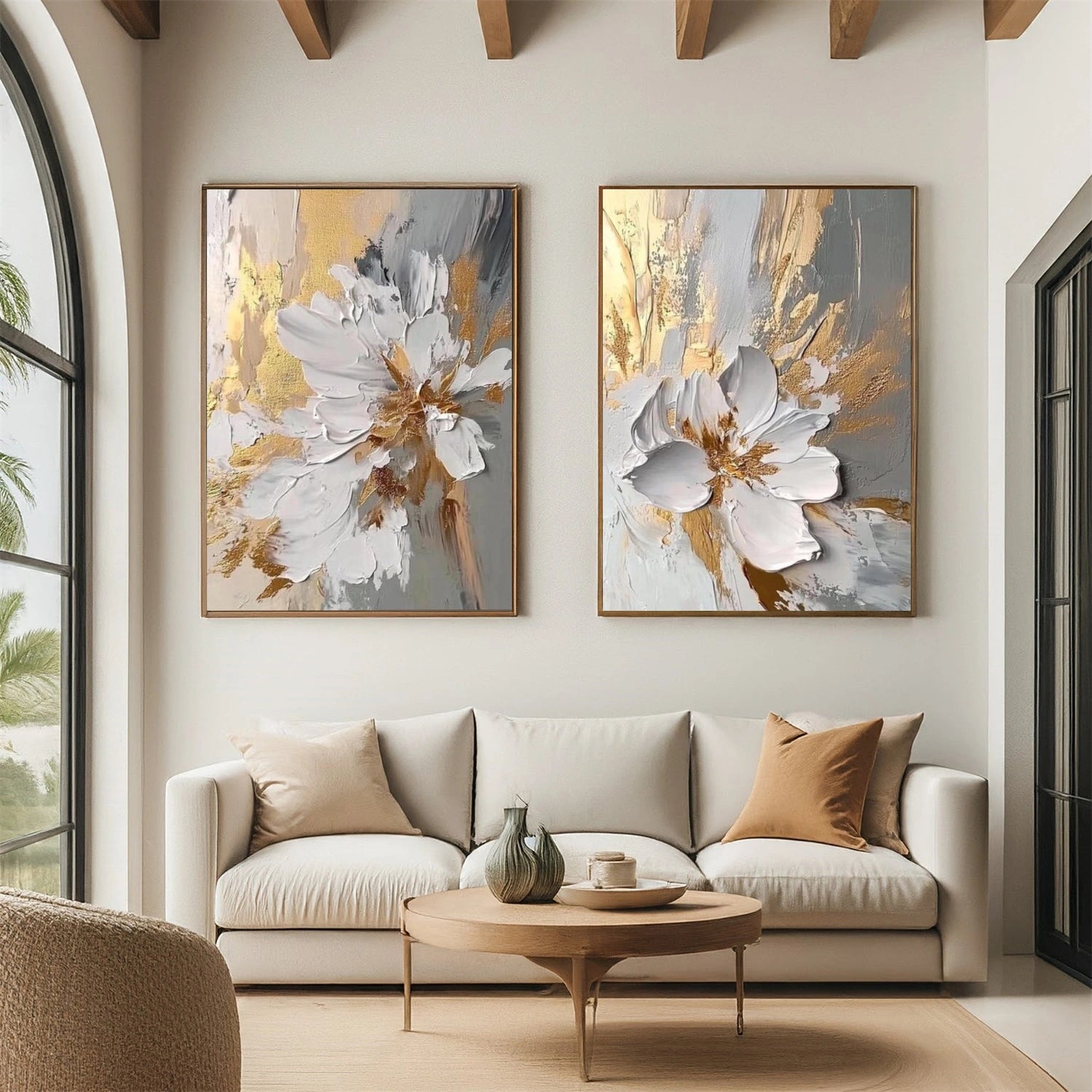 Flower & Tree Abstract Wall Art Set of 2 #ML201