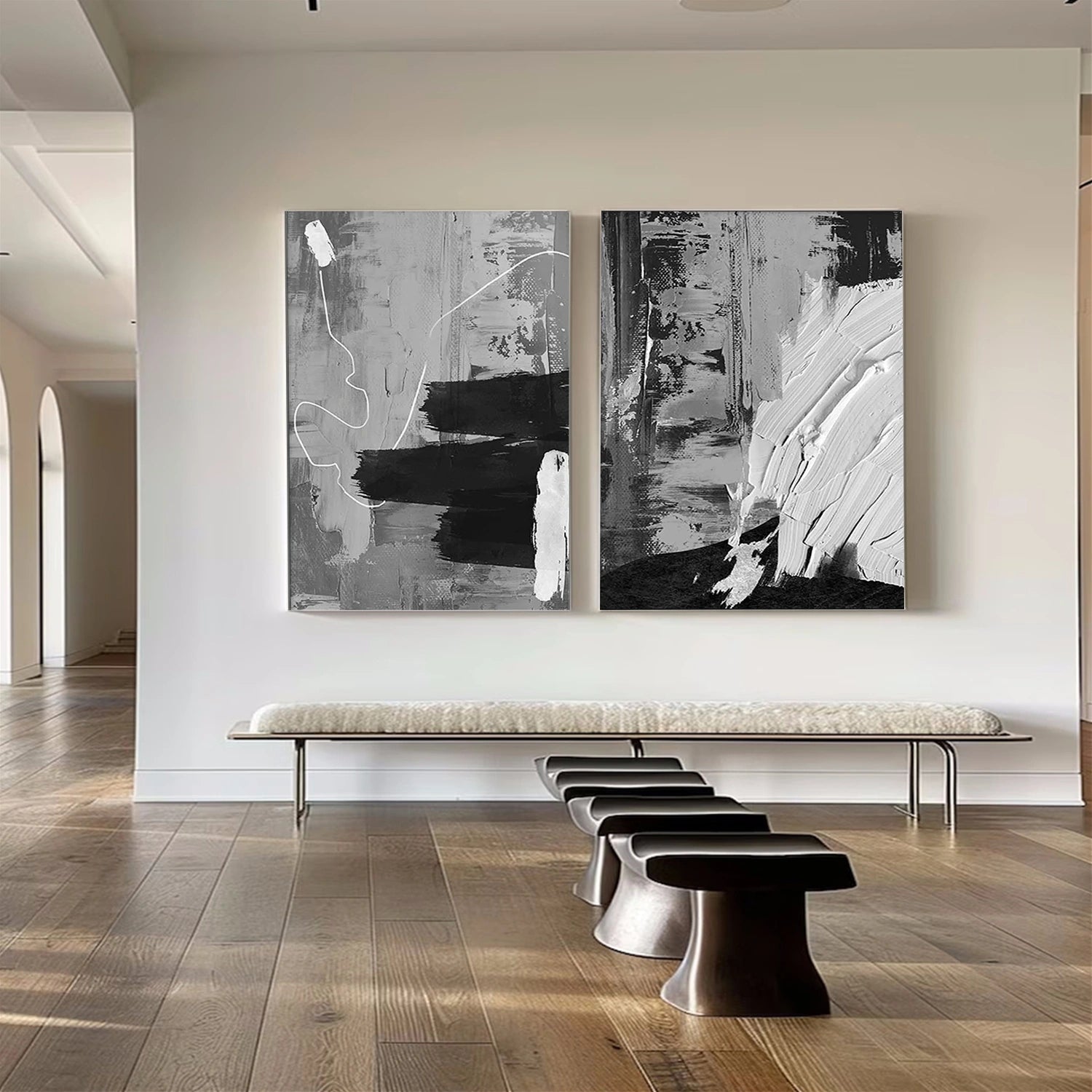 Minimalist Textured Canvas Art Set of 2 #MM296