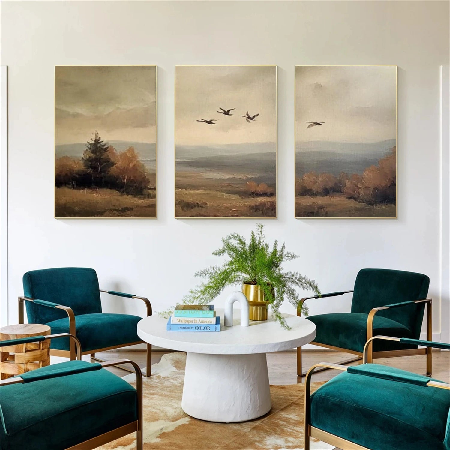 Flower & Tree Abstract Wall Art Set of 3 #ML154