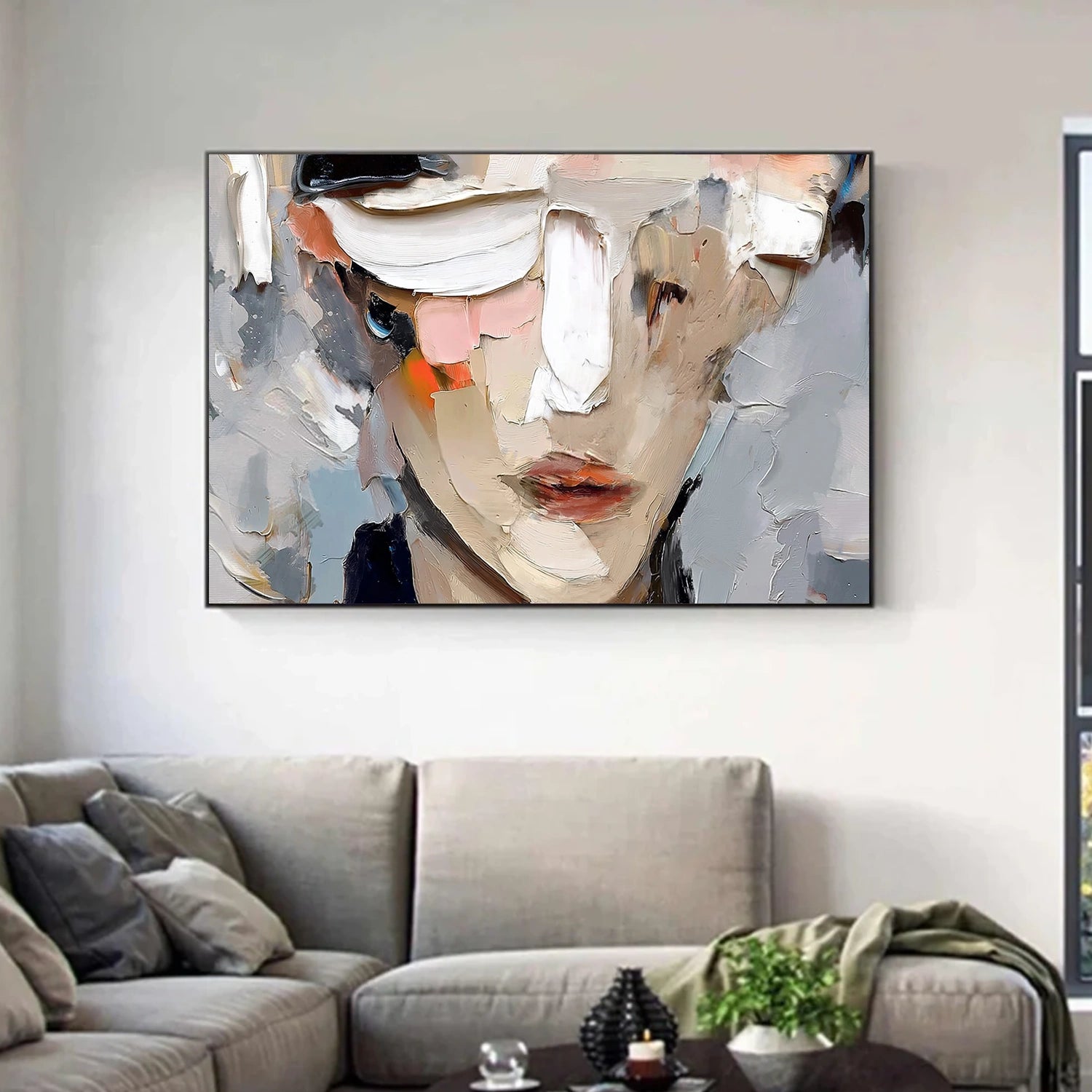 Abstract Portrait Textured Wall Art #AP122