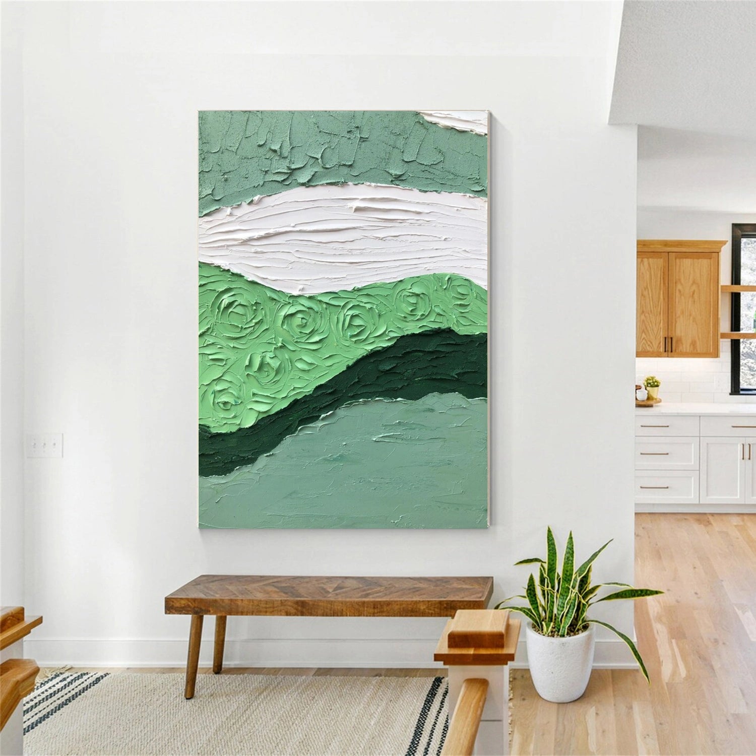 Green Minimalistic Textured Art #MM227