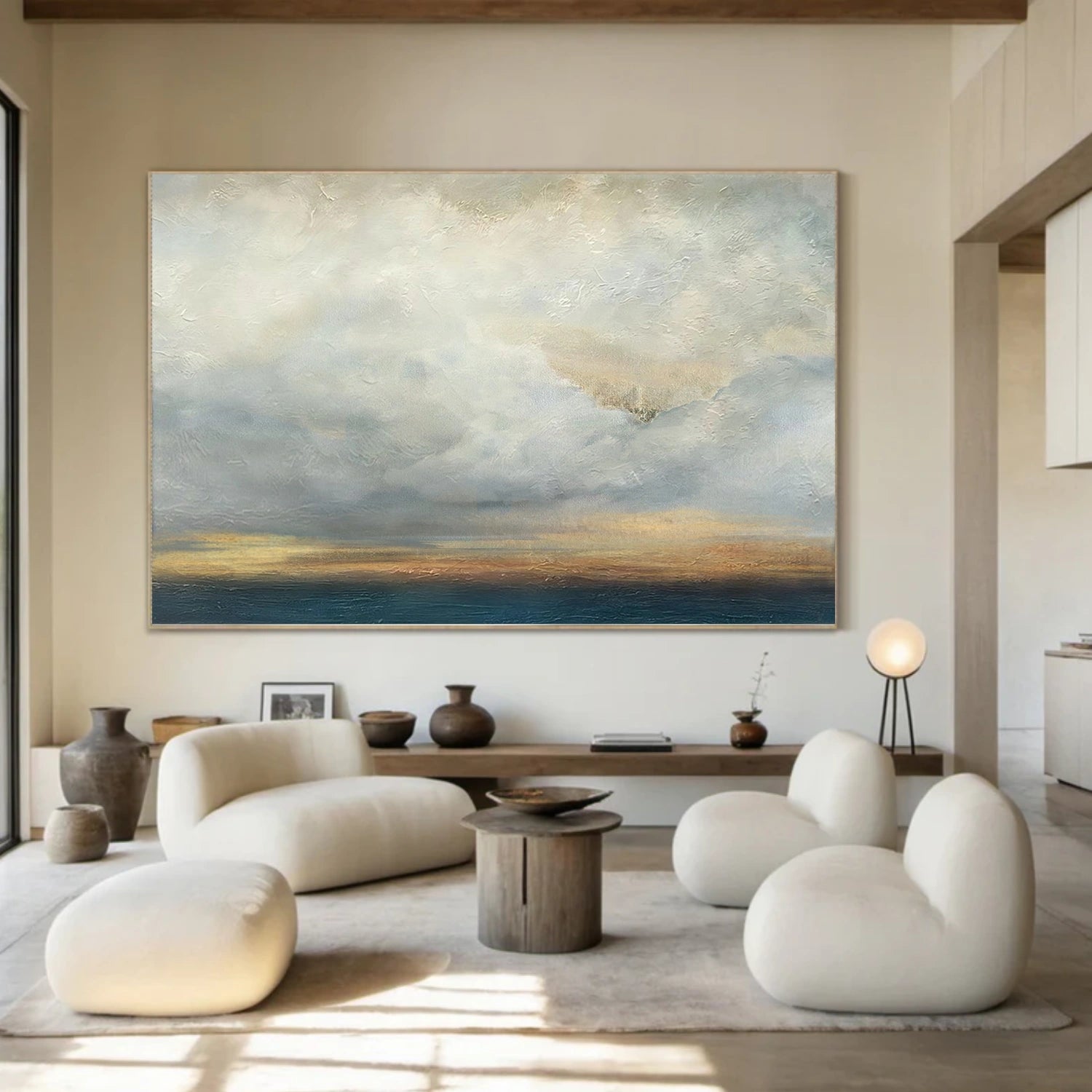 Blue and Gold Abstract Canvas Art #WS900