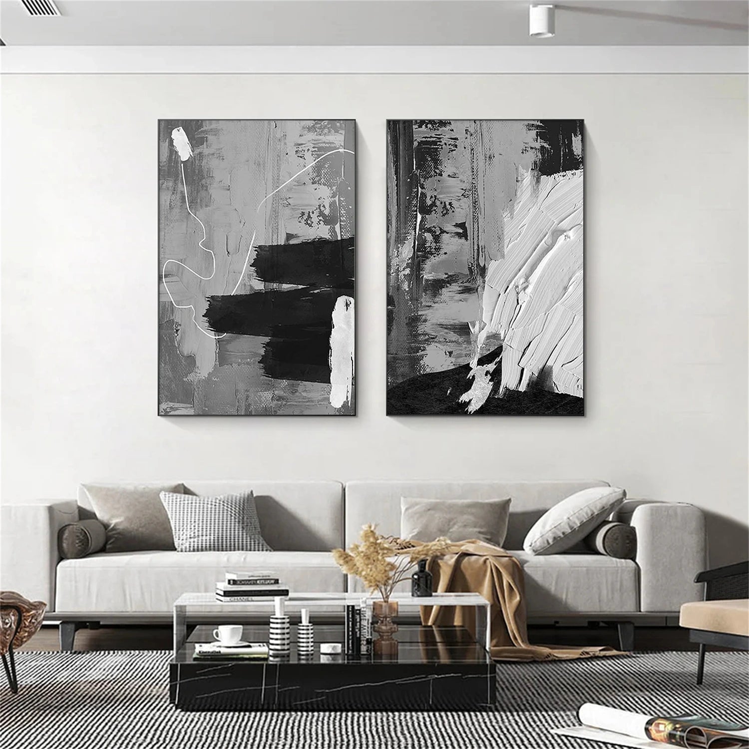 Minimalist Textured Canvas Art Set of 2 #MM296