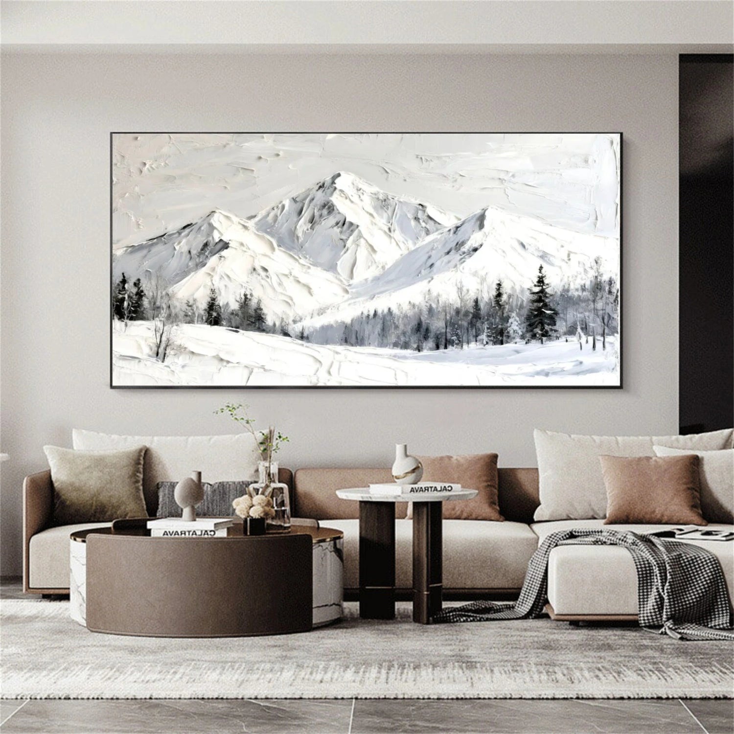 Abstract Mountain Textured Canvas Art #MM281