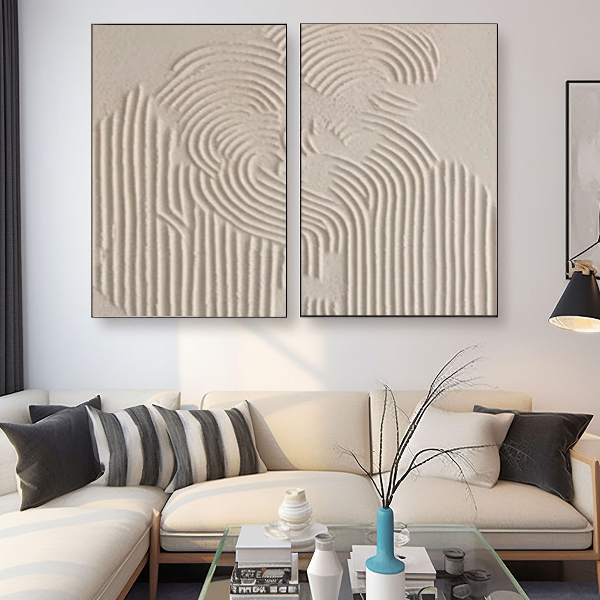 Minimalist Brown & Beige Art Set of 2 #MB003