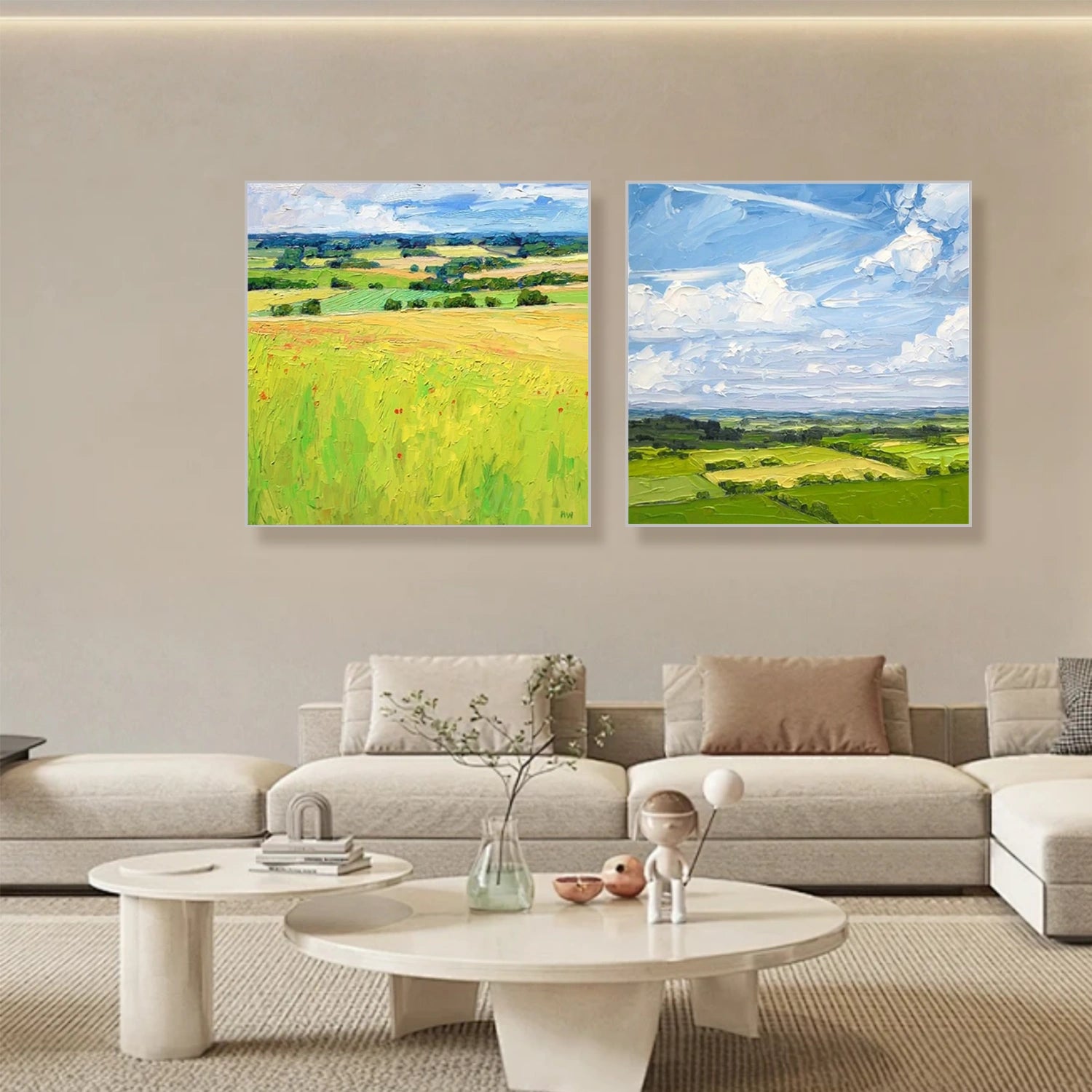 Flower & Tree Abstract Wall Art Set of 2 #ML141