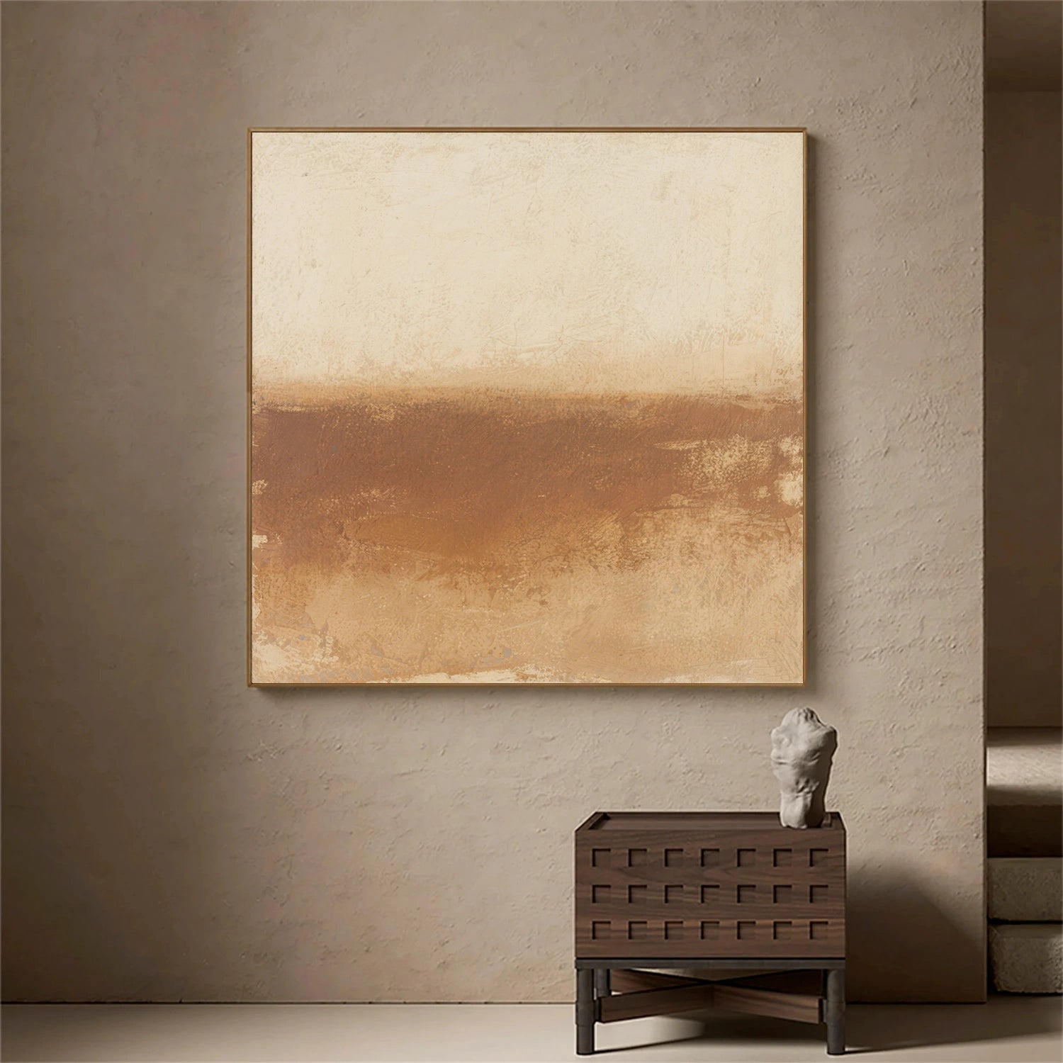 Beige and Brown Abstract Canvas Art #WS763