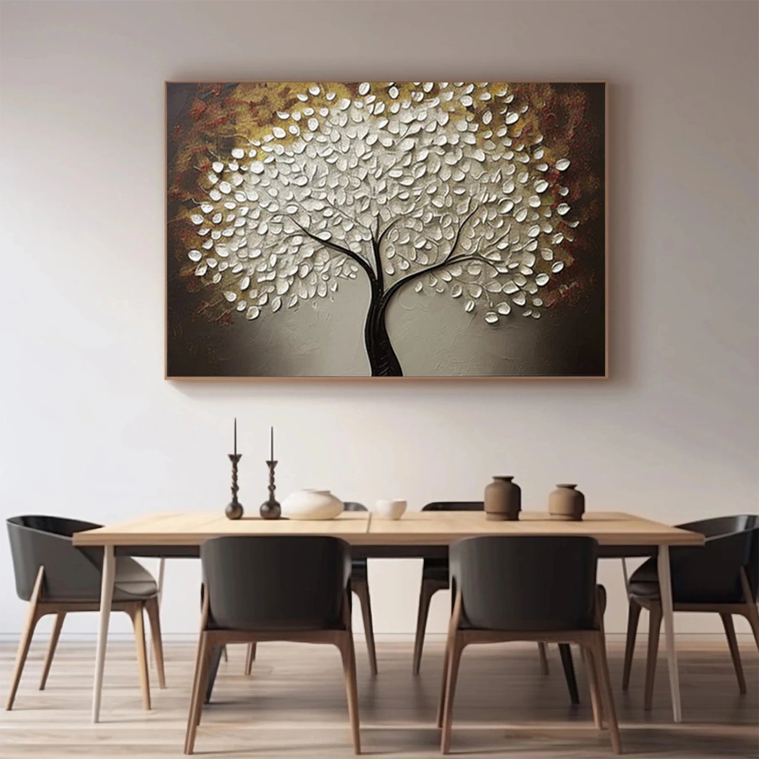 Flower & Tree Abstract Textured Wall Art #ML145