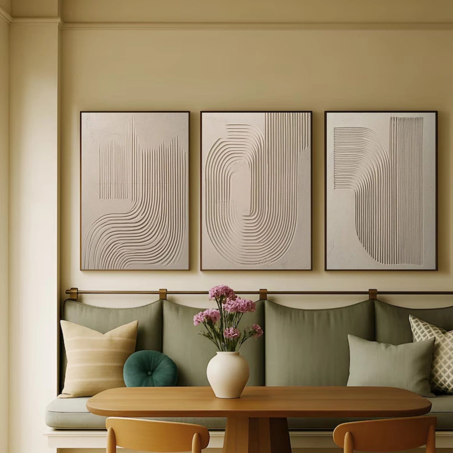Minimalist Textured Canvas Art Set of 3 #MM361