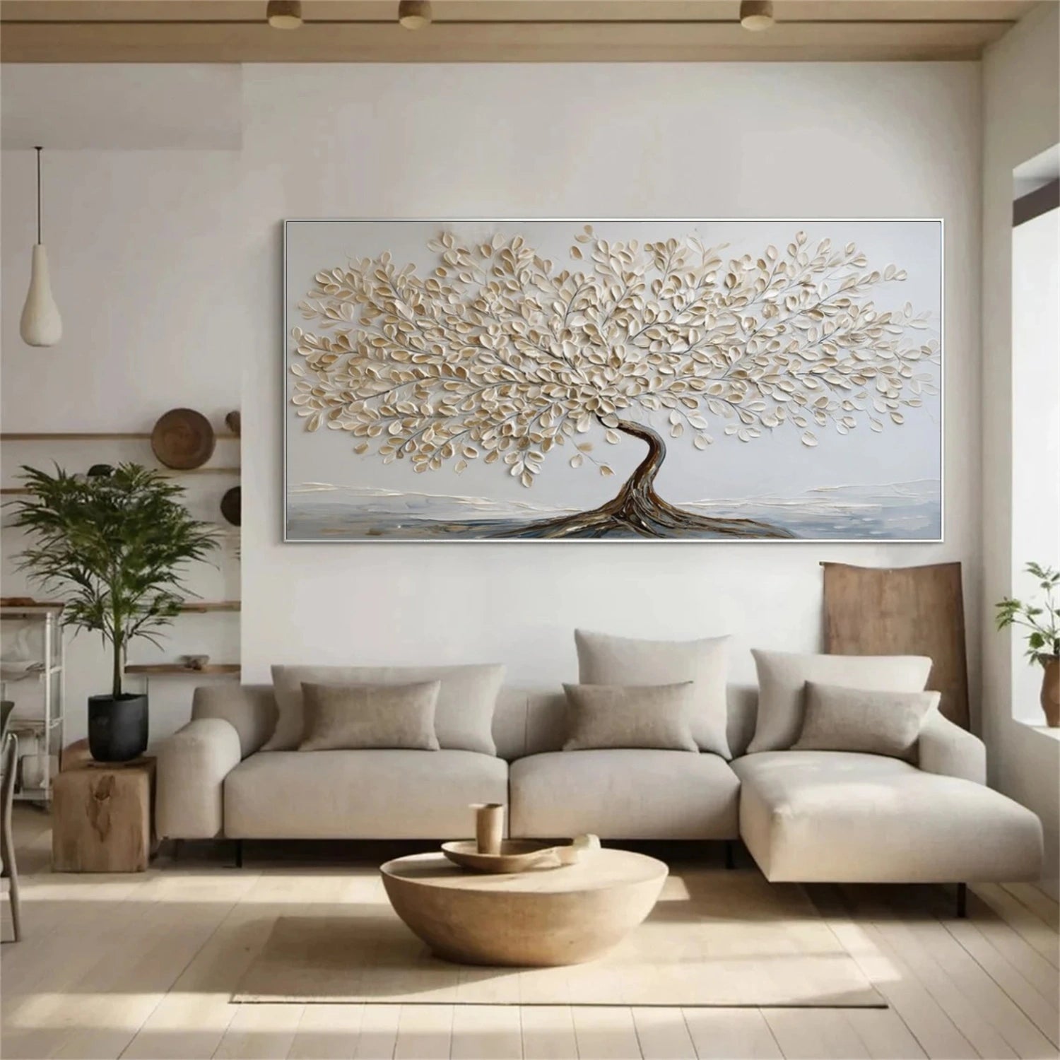 Flower & Tree Abstract Textured Wall Art #ML147