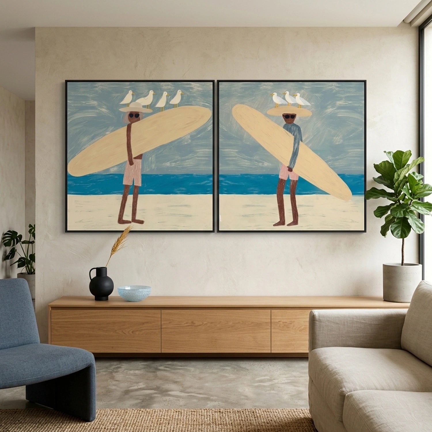 Surfing Sport Wall Art Set of 2 #SA104