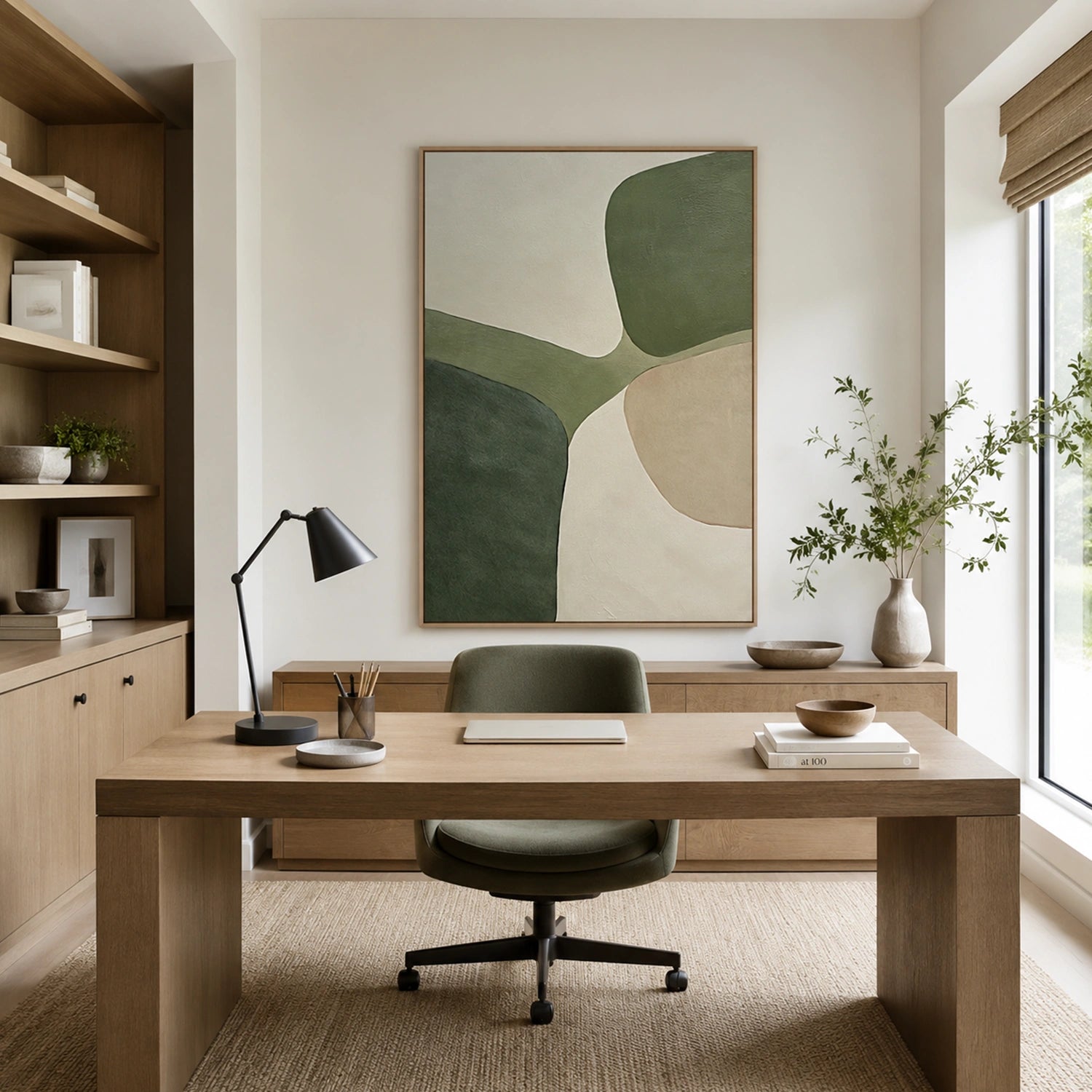 Green Minimalist Canvas Art #MM402