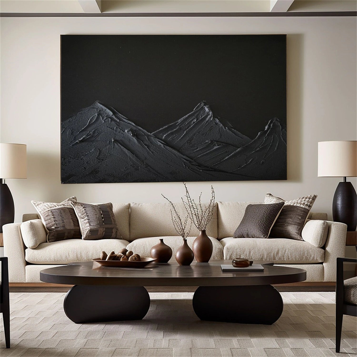 Minimalist Mountain Textured Canvas Art #MM360