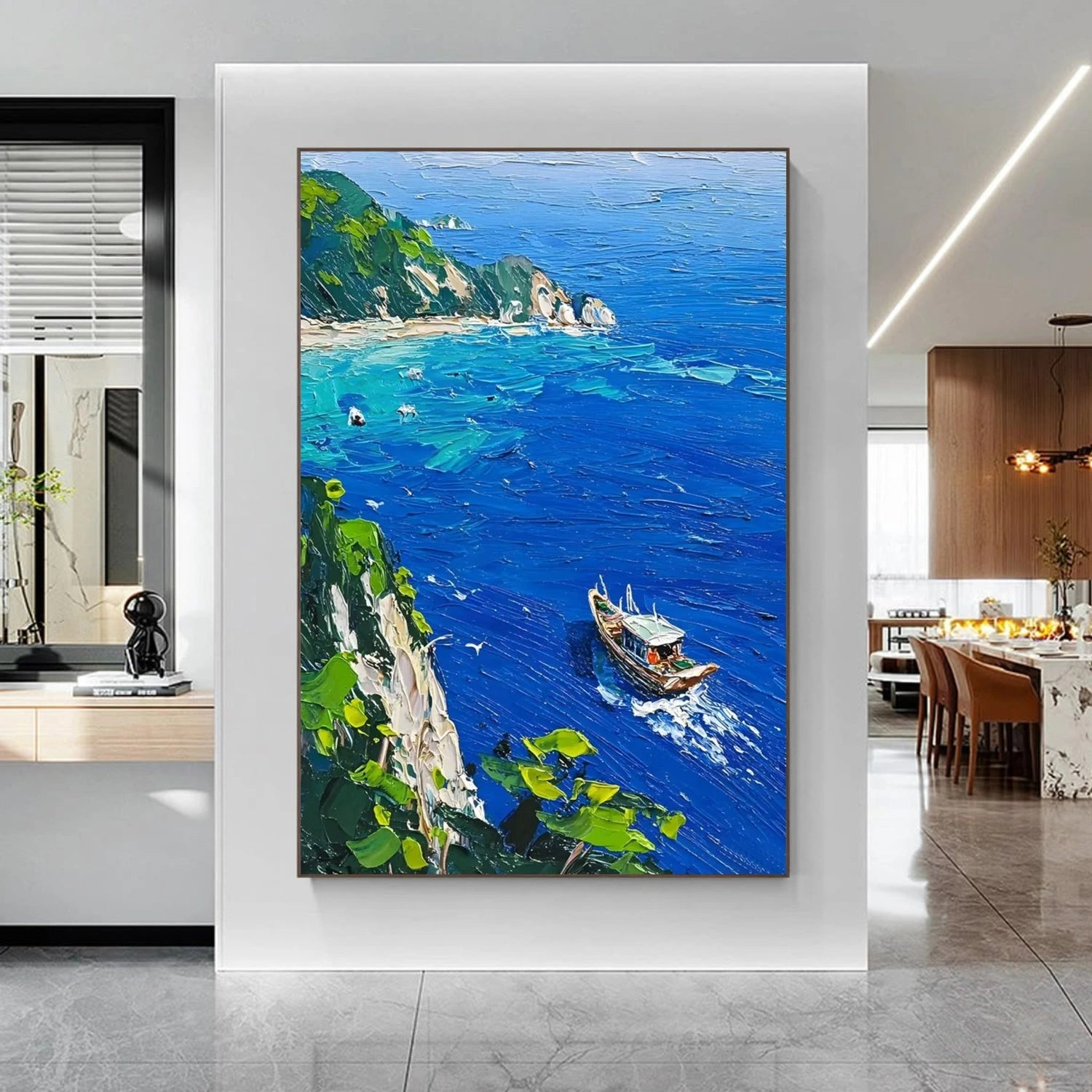 Sea & Sky Abstract Textured Wall Art #MS160