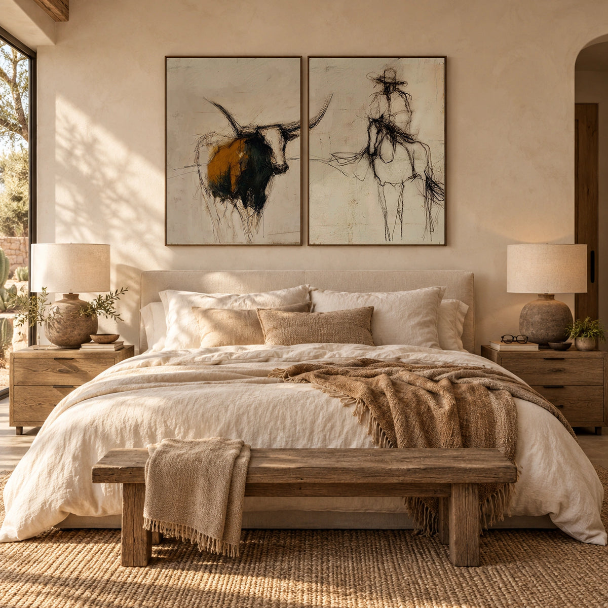 Western Cowboy Art Set of 2 #VA241