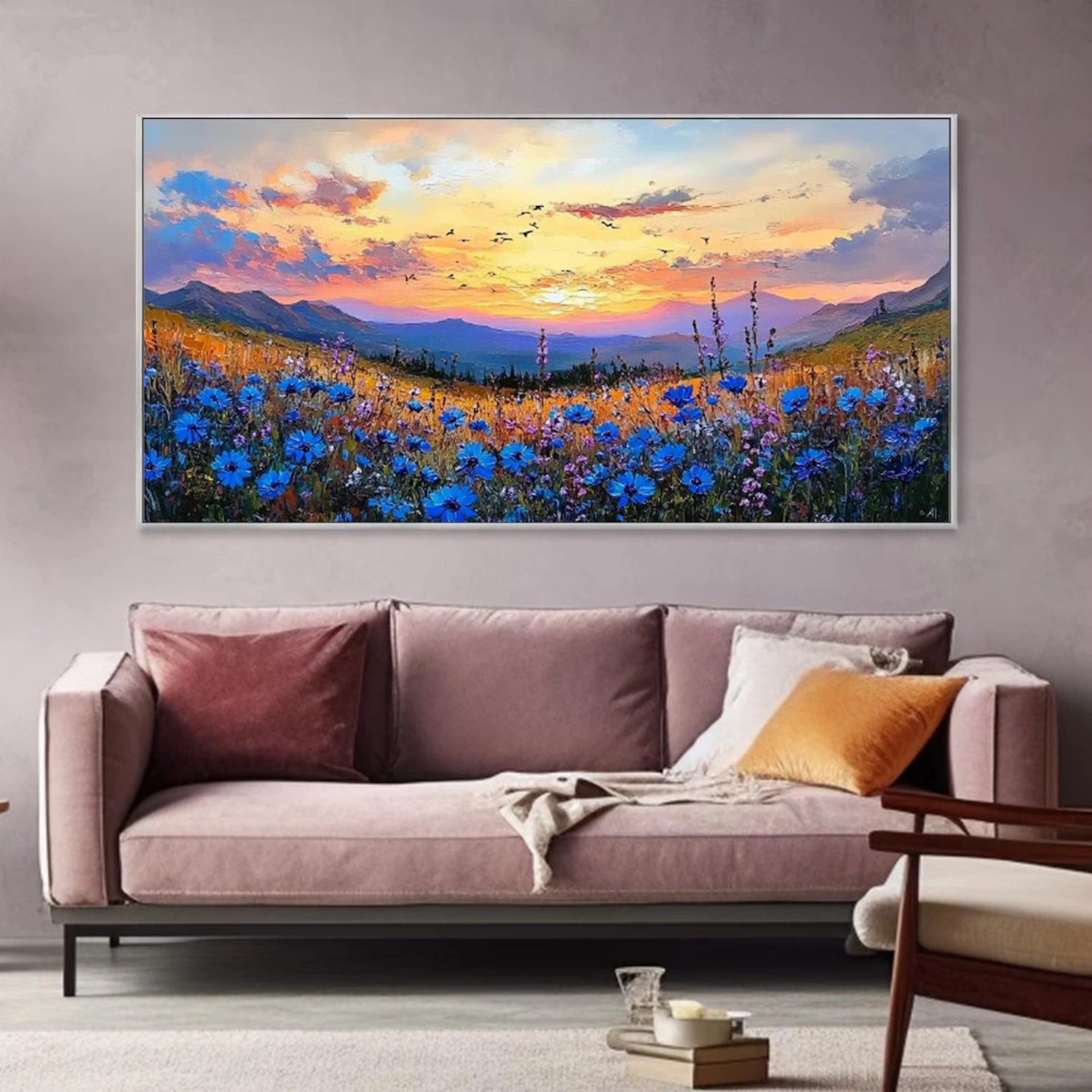 Colorful Flower Abstract Textured Wall Art #ML065