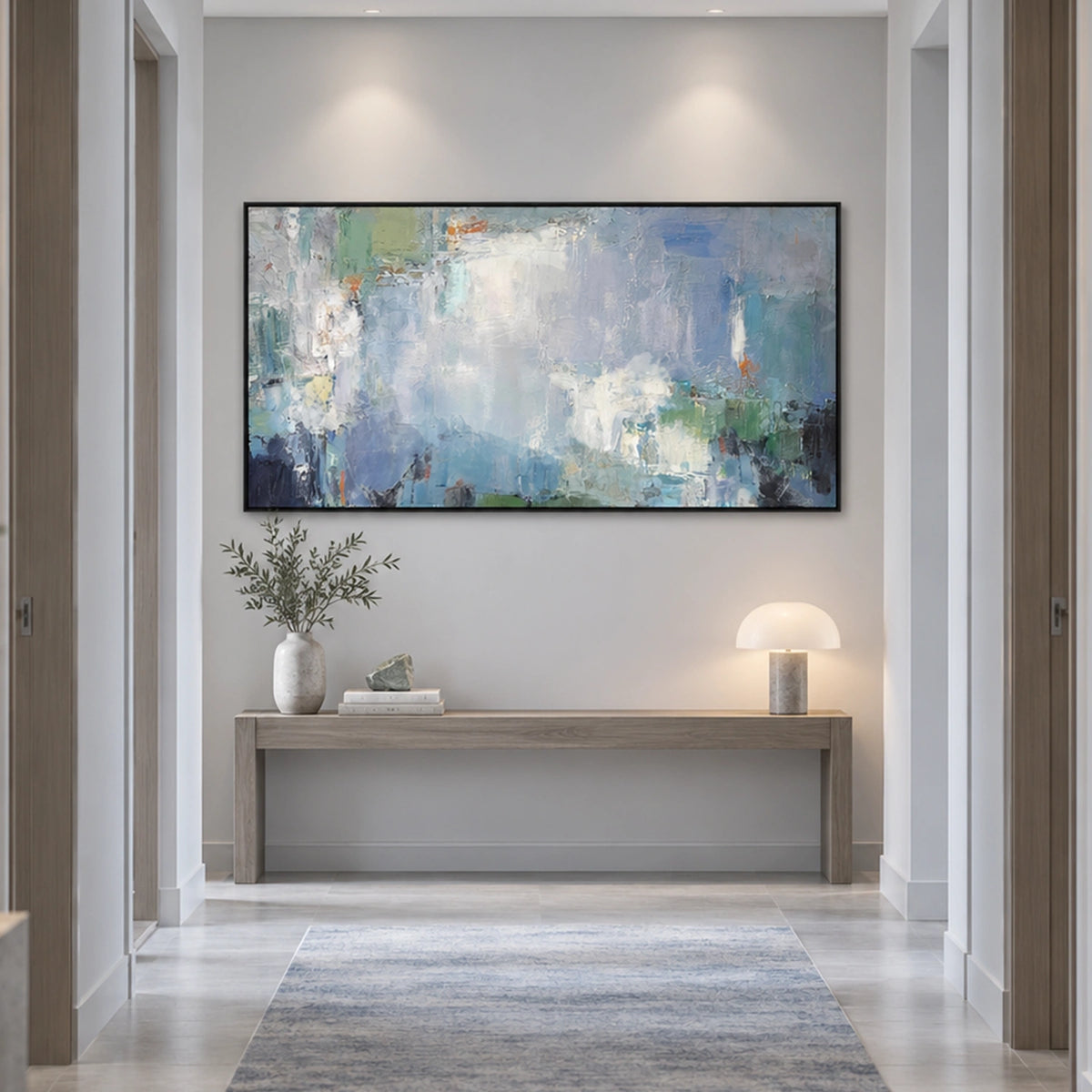 Blue Abstract Canvas Art #WS1148