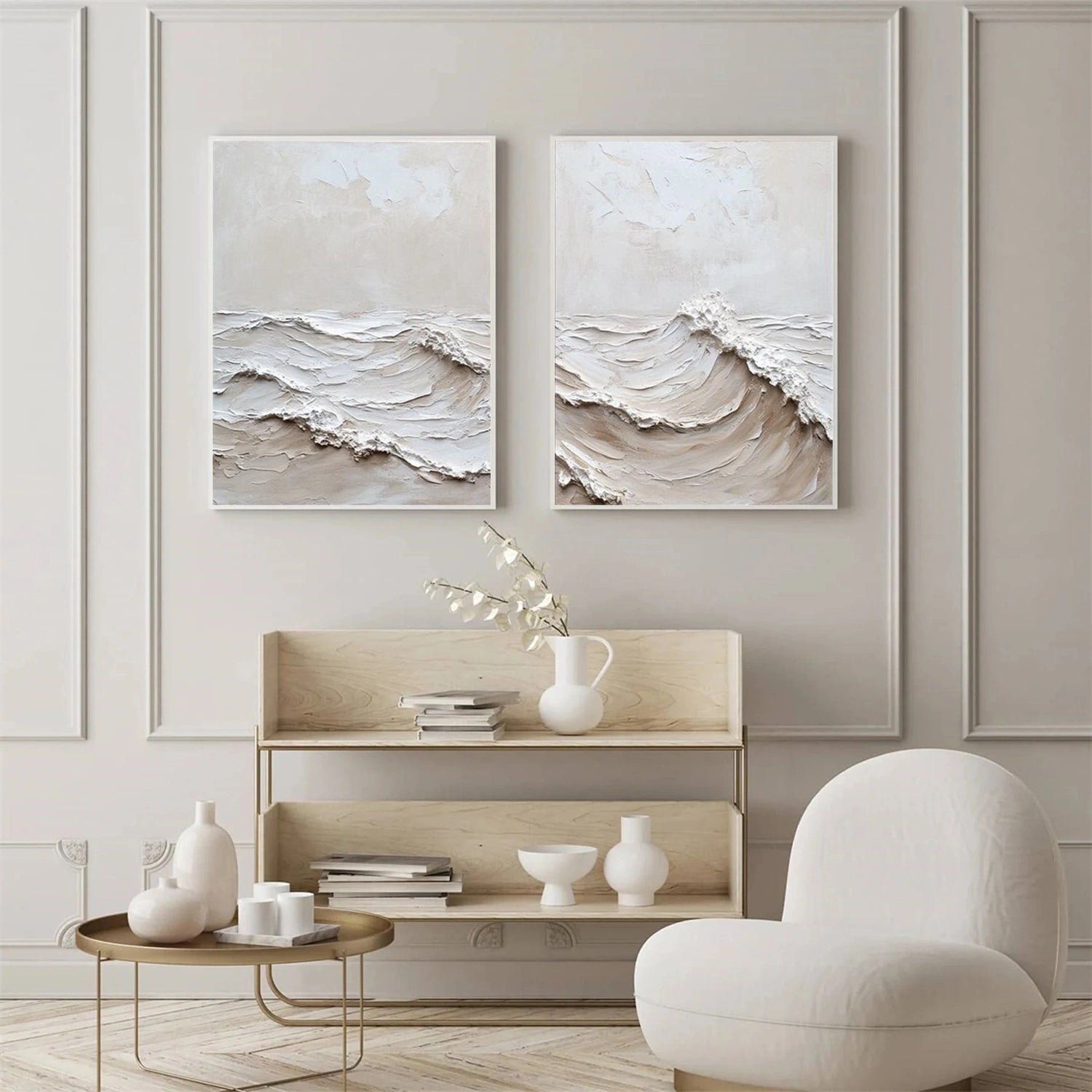 Sea & Sky Abstract Textured Wall Art Set of 2 #MS202