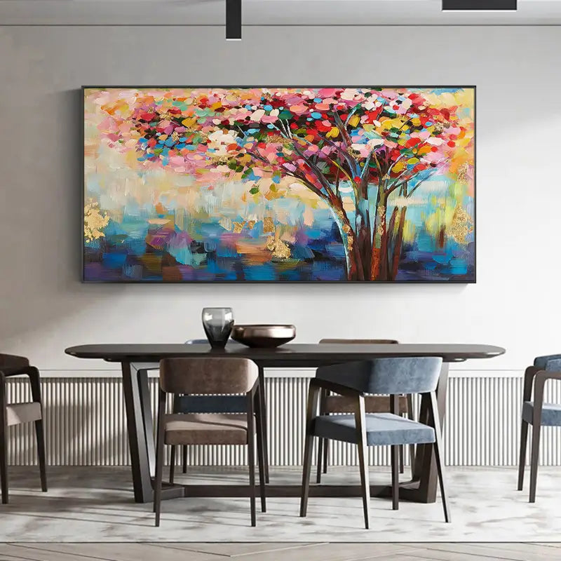 Colorful Flower & Tree Abstract Wall Art #ML001