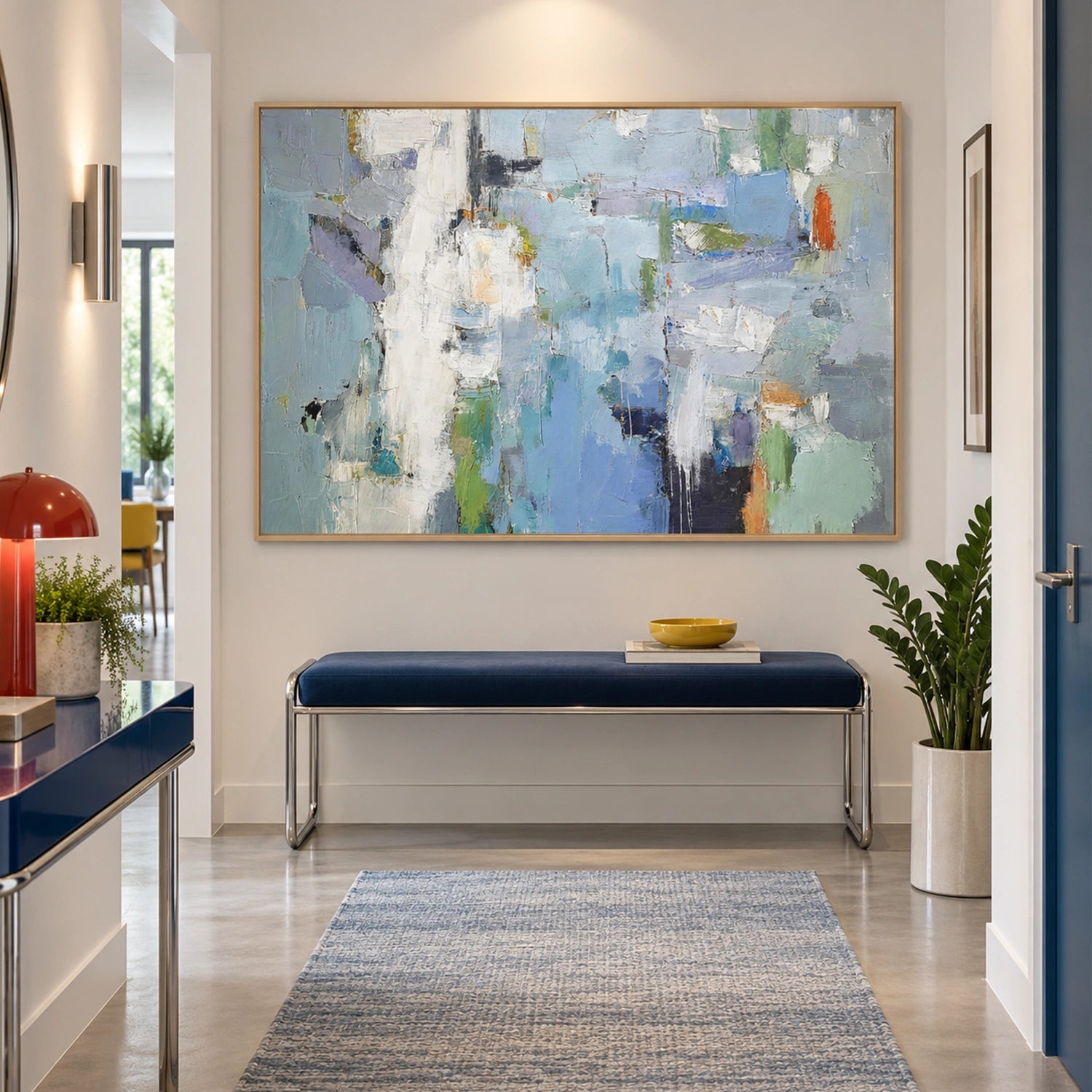 Blue Abstract Canvas Art #WS1147