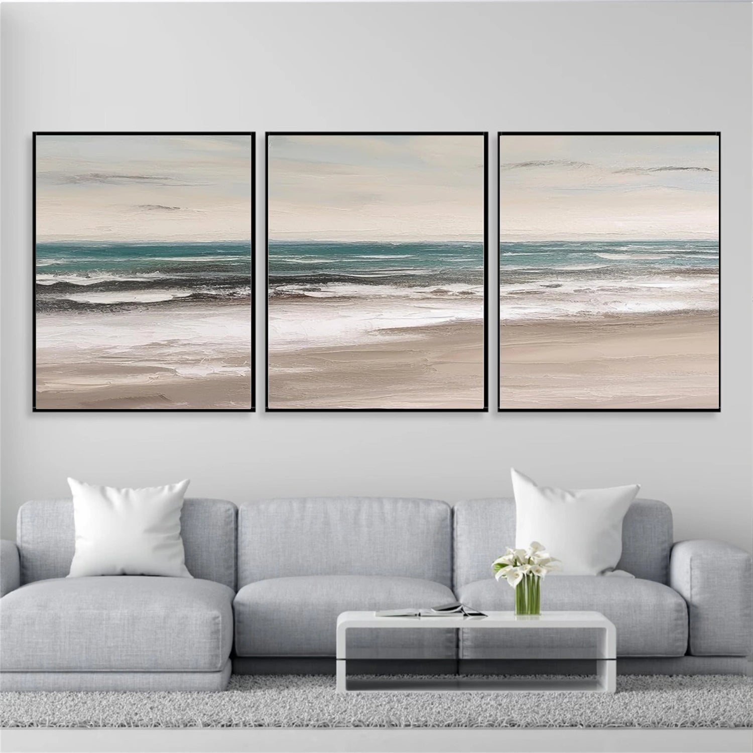 Sea & Sky Textured Art Set of 3 #MS108
