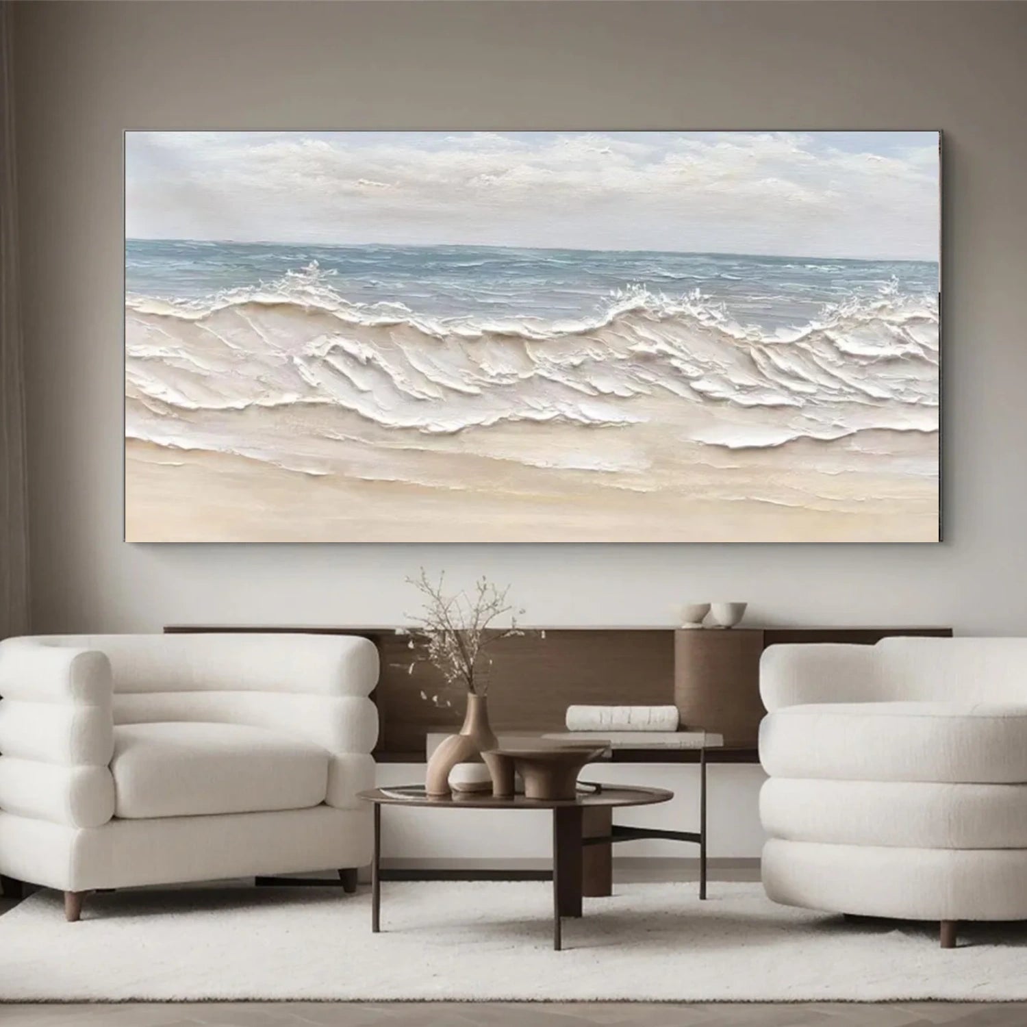 Sea & Sky Abstract Textured Wall Art #MS191